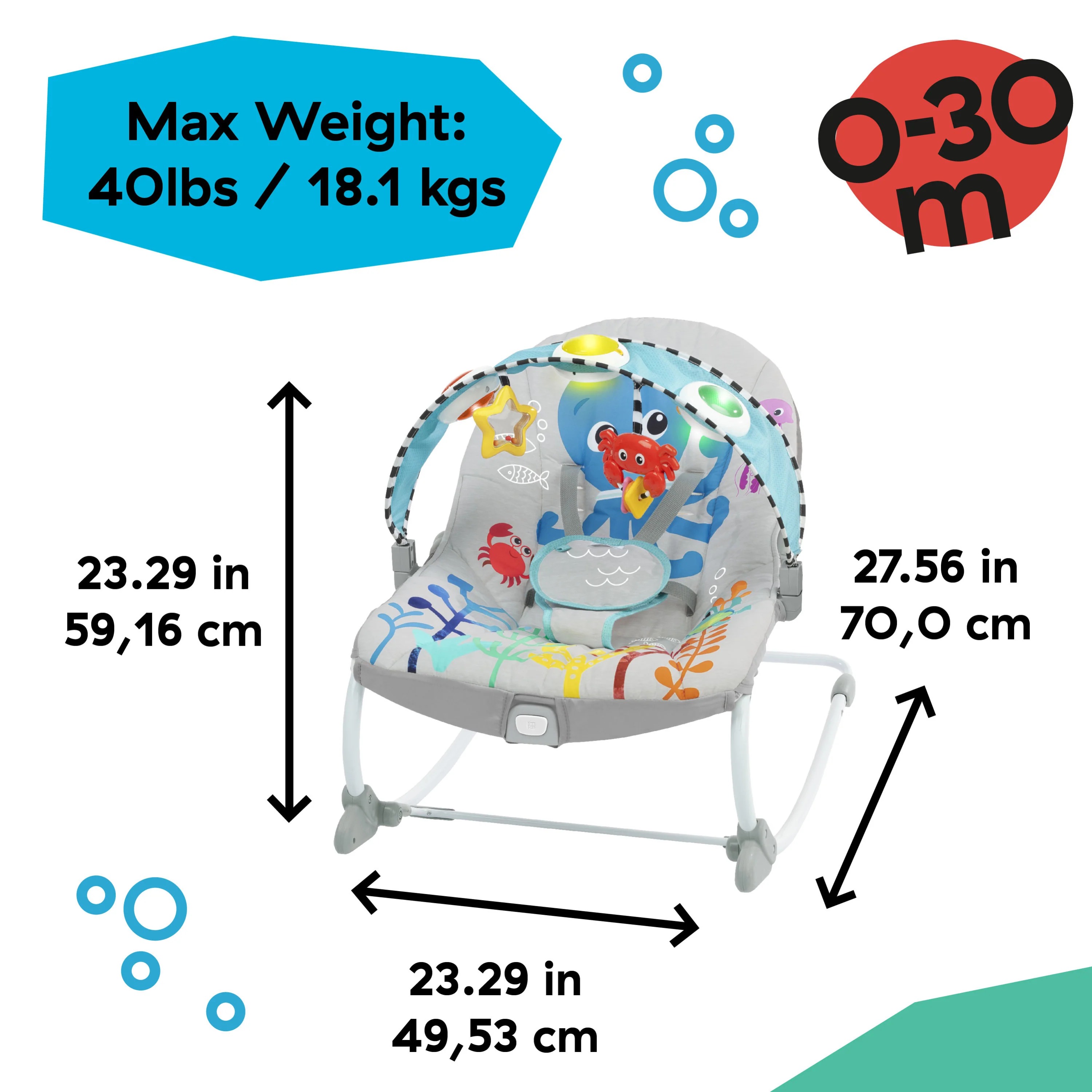 BABY EINSTEIN KICK TO IT OPUS MUSICAL INFANT TO TODDLER ROCKER