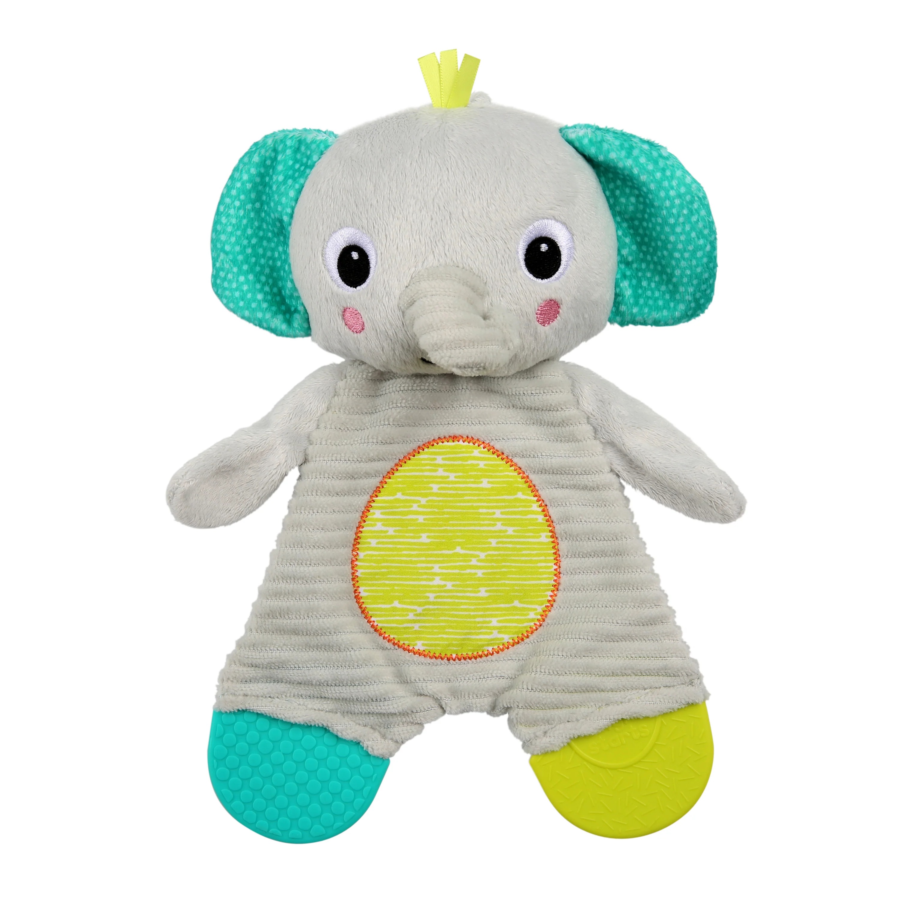 BRIGHT STARTS SNUGGLE & TEETHE PLUSH PEG: ELEPHANT