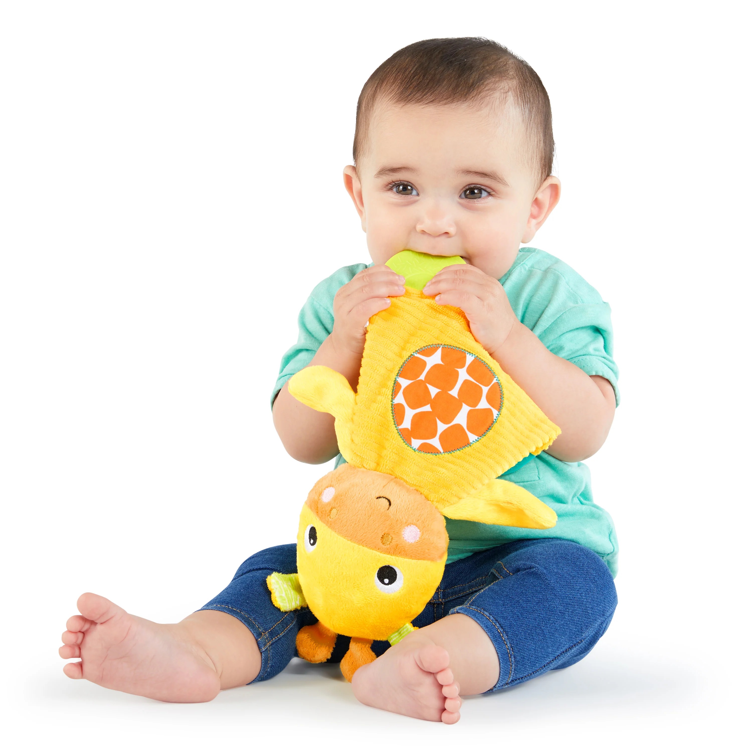 BRIGHT STARTS SNUGGLE & TEETHE PLUSH TEETHER - GIRAFFE