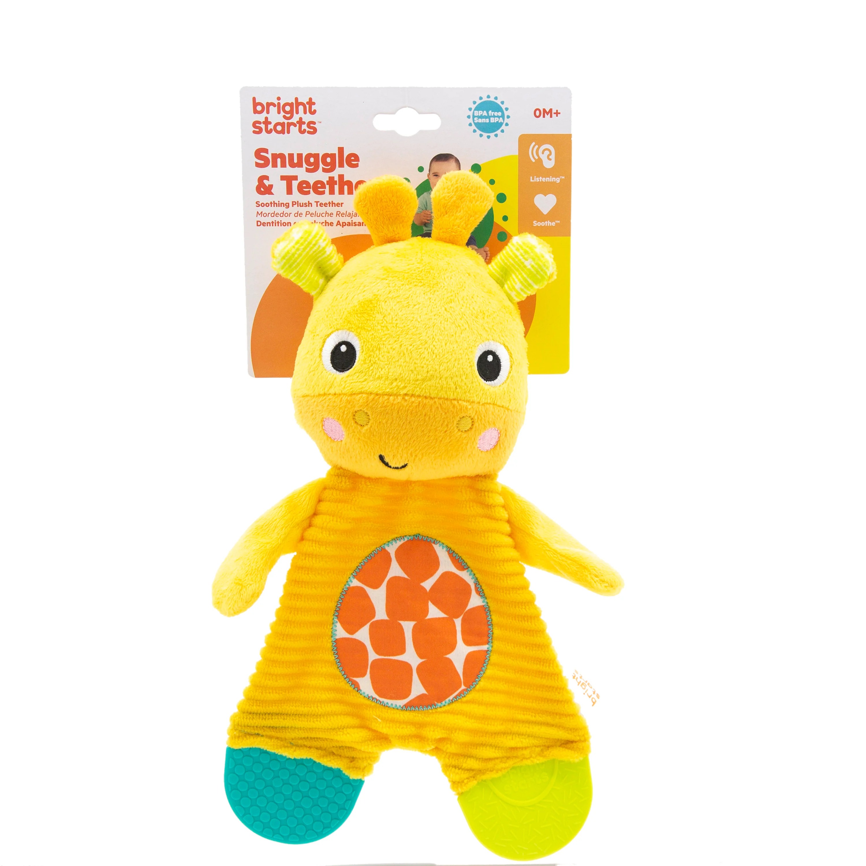 BRIGHT STARTS SNUGGLE & TEETHE PLUSH TEETHER - GIRAFFE