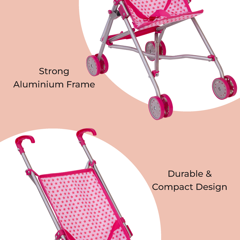 MOON BABY DOLL BUGGY-PRETEND TO PLAY-PINK