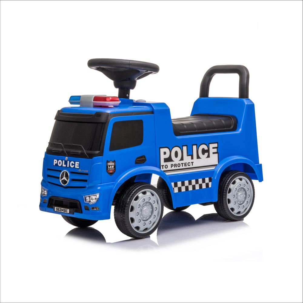 MOON MERCEDES BENZ POLICE LICENSED-FOOT TO FLOOR RIDE ON FOR 12 TO 36 MONTHS -BLUE