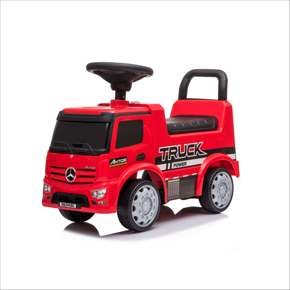 MOON MERCEDES BENZ TRUCK LICENSED-FOOT TO FLOOR RIDE ON FOR 12 TO 36 MONTHS -RED