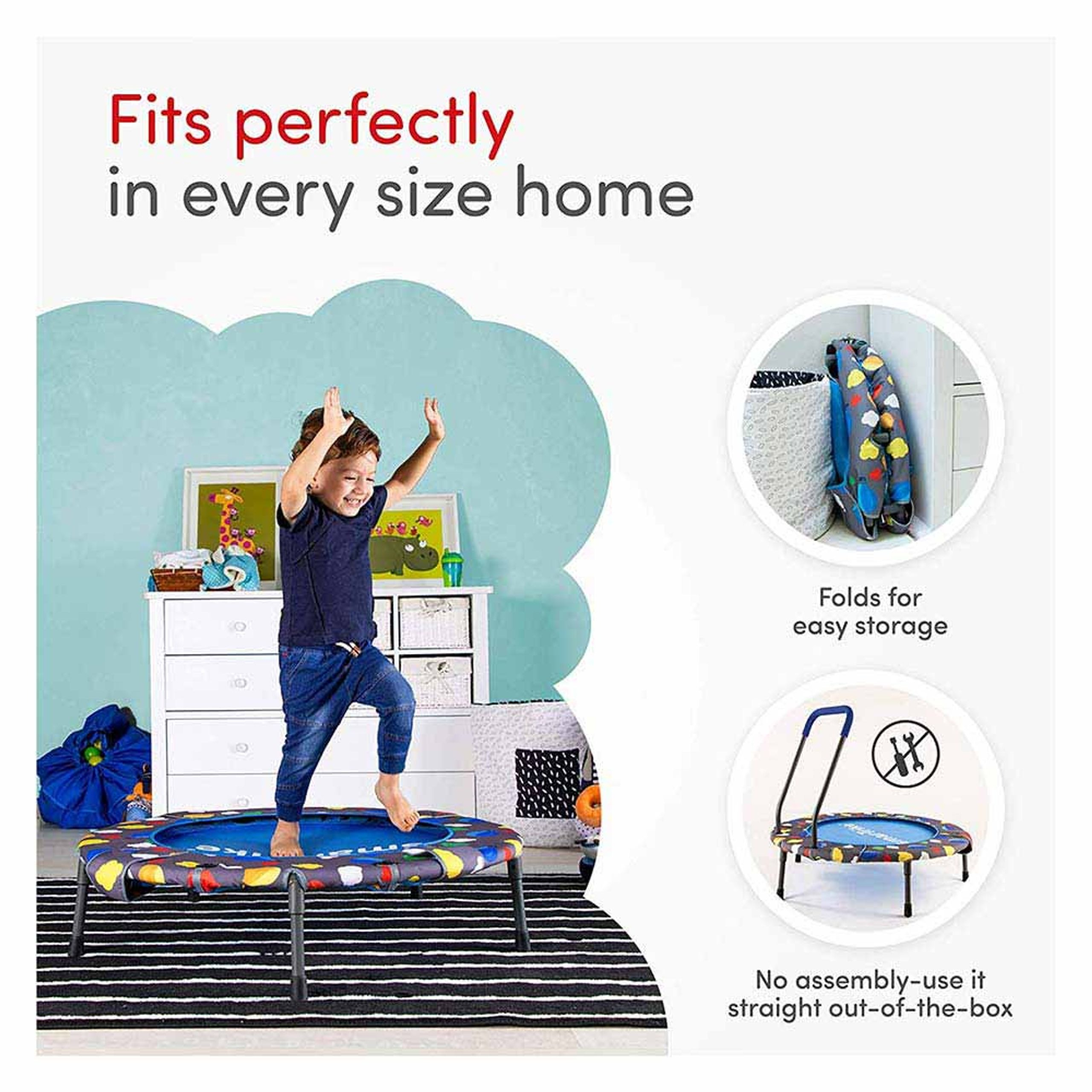 SMARTRIKE - ACTIVITY CENTER 3IN1 TRAMPOLINE - DARK BLUE