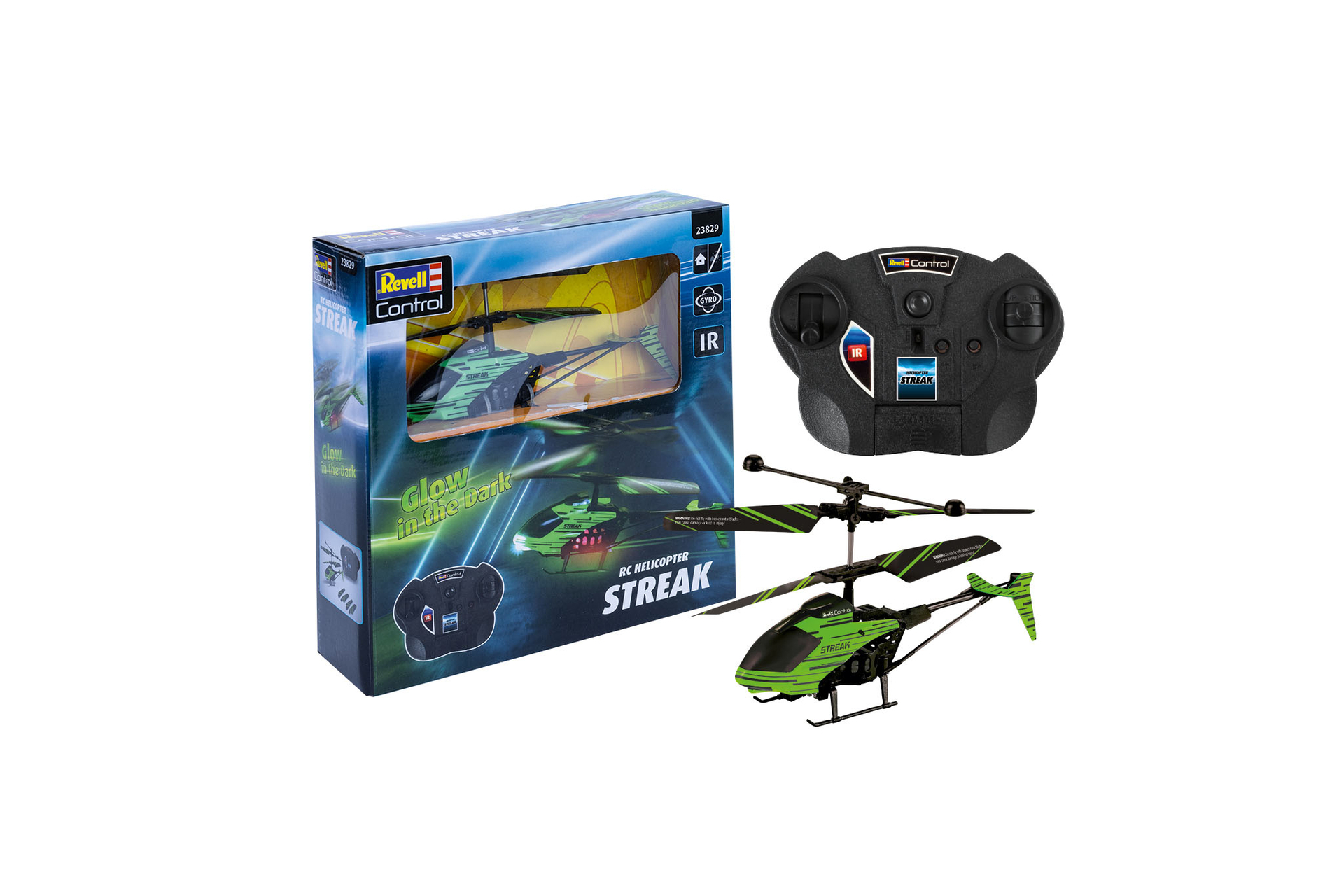 RC HELICOPTER STREAK GLOW IN THE DARK
