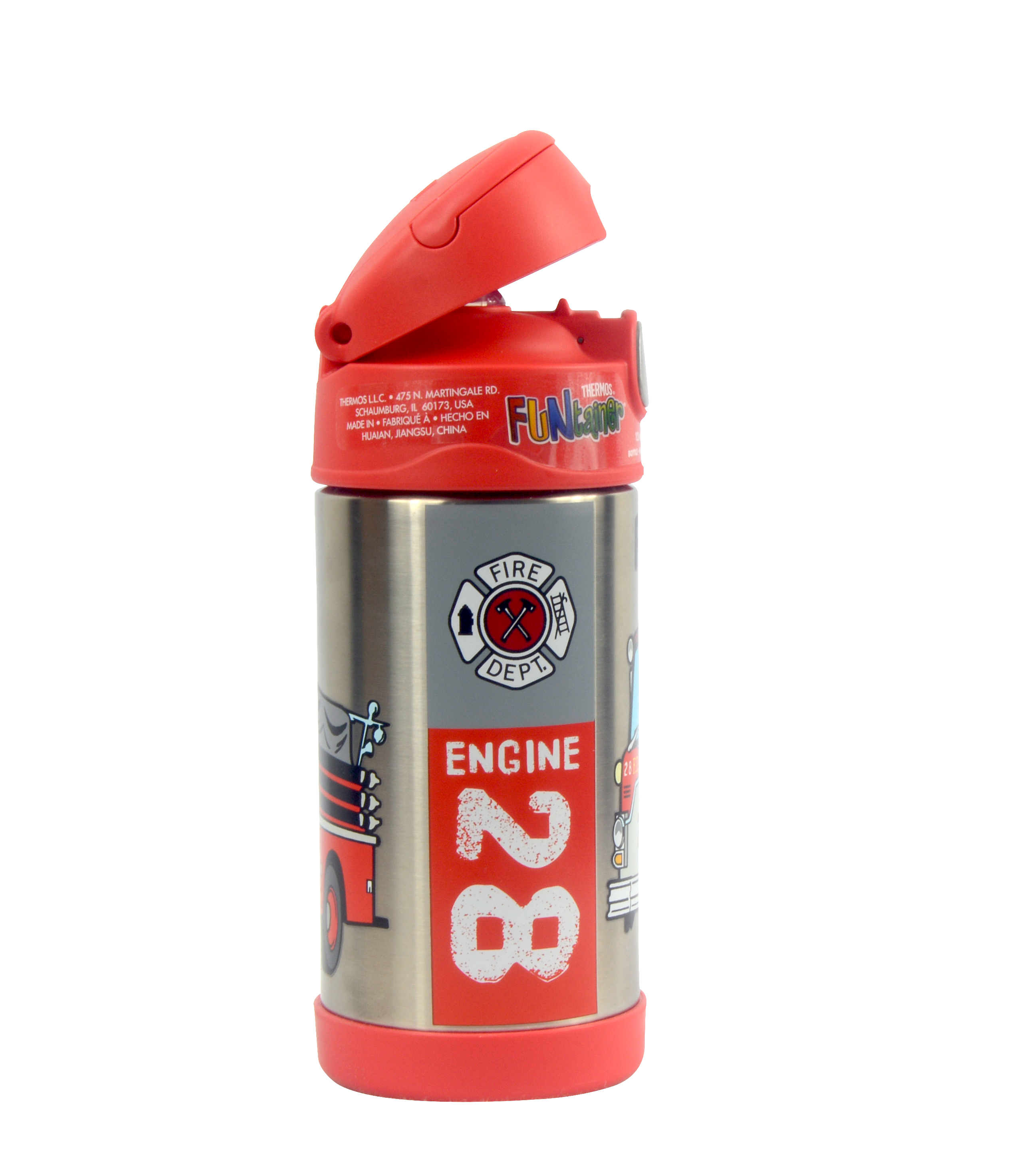 THERMOS-FUNTAINER STAINLESS STEEL HYDRATION/WATER BOTTLE-RESCUE TRUCK -355 ML