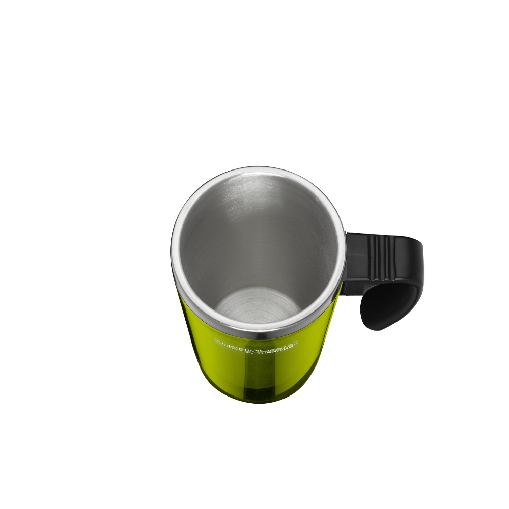 THERMOCAFE BY THERMOS STAINLESS STEEL WITH PLASTIC COVER DRINKING MUG  400 ML, LIME GREEN