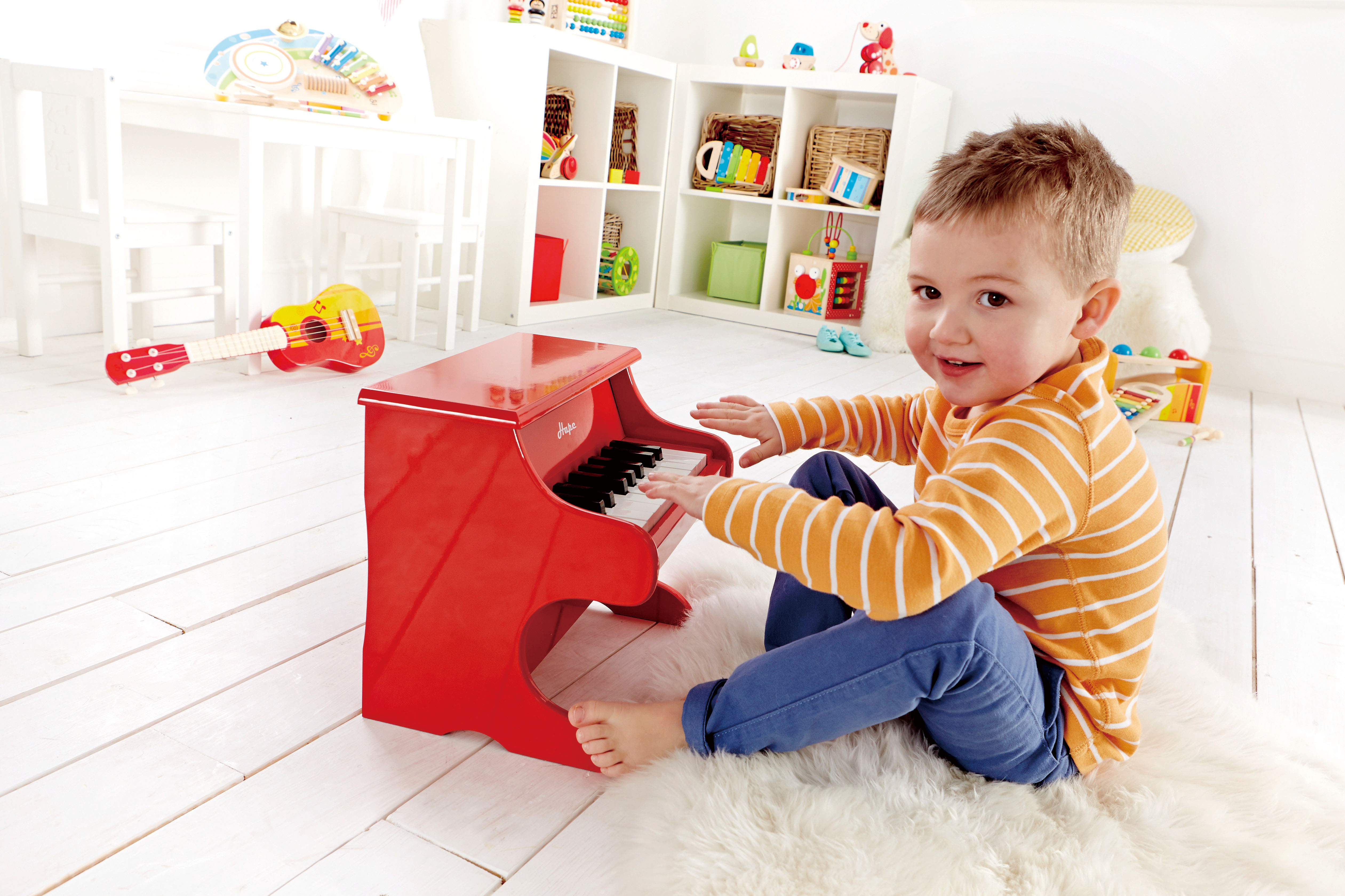HAPE MINI PLAYFUL PIANO MUSICAL INSTRUMENT RED