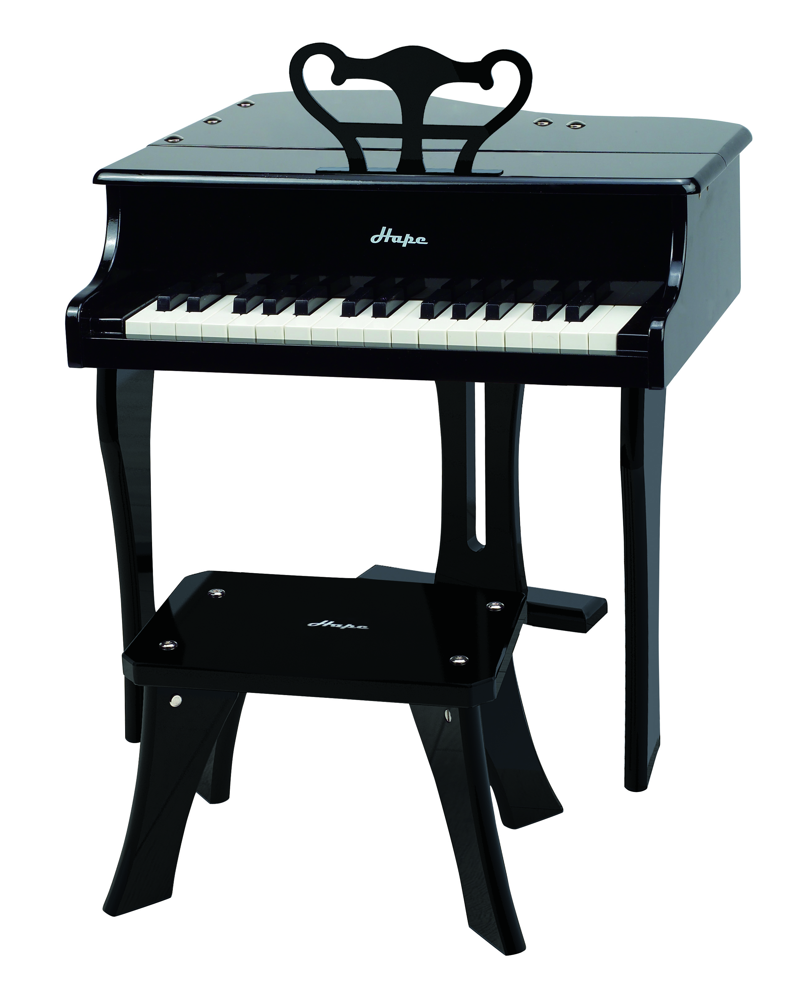 HAPE 30-KEY HAPPY WOODEN GRAND MUSICAL PIANO BLACK