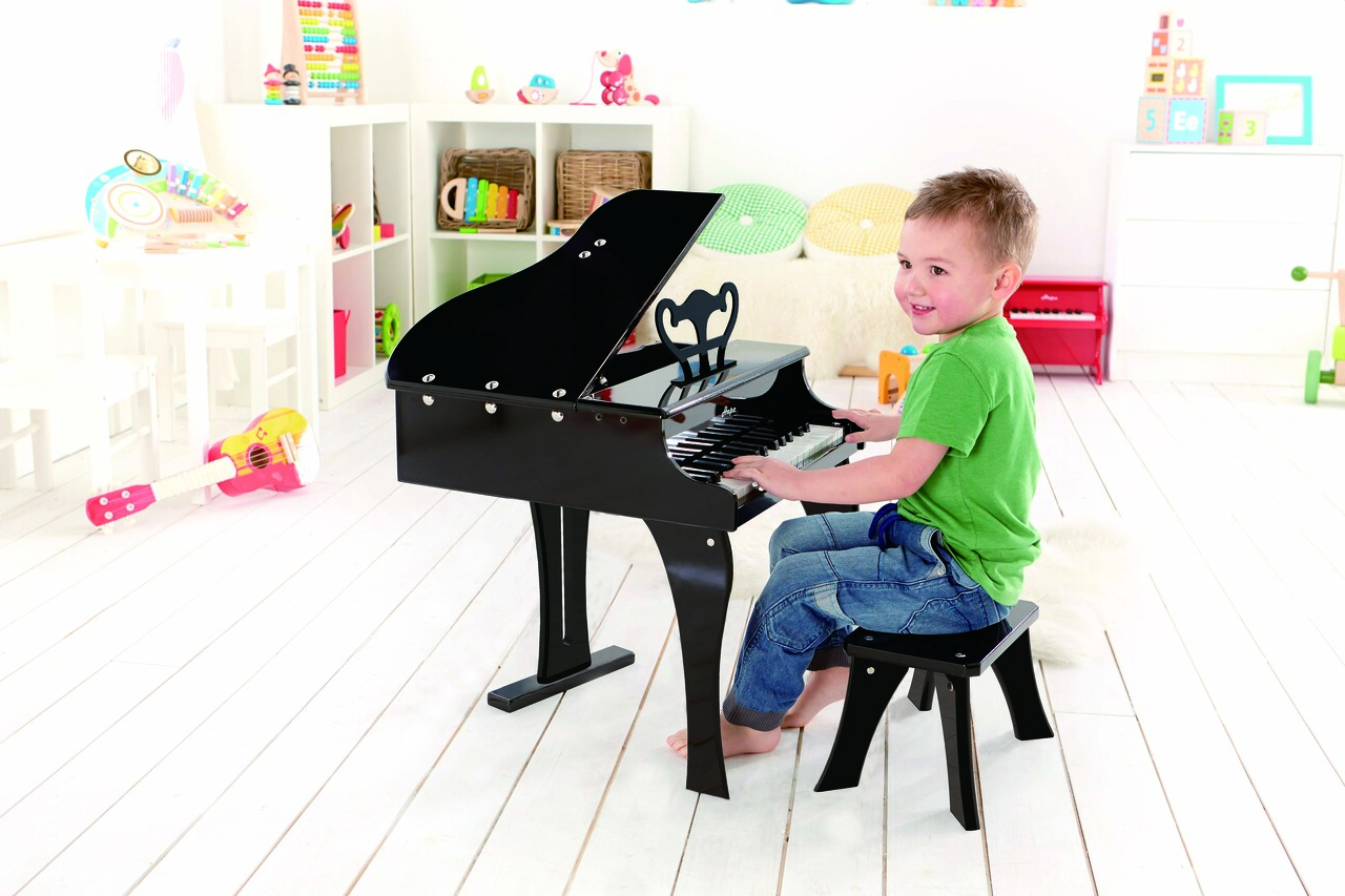 HAPE 30-KEY HAPPY WOODEN GRAND MUSICAL PIANO BLACK