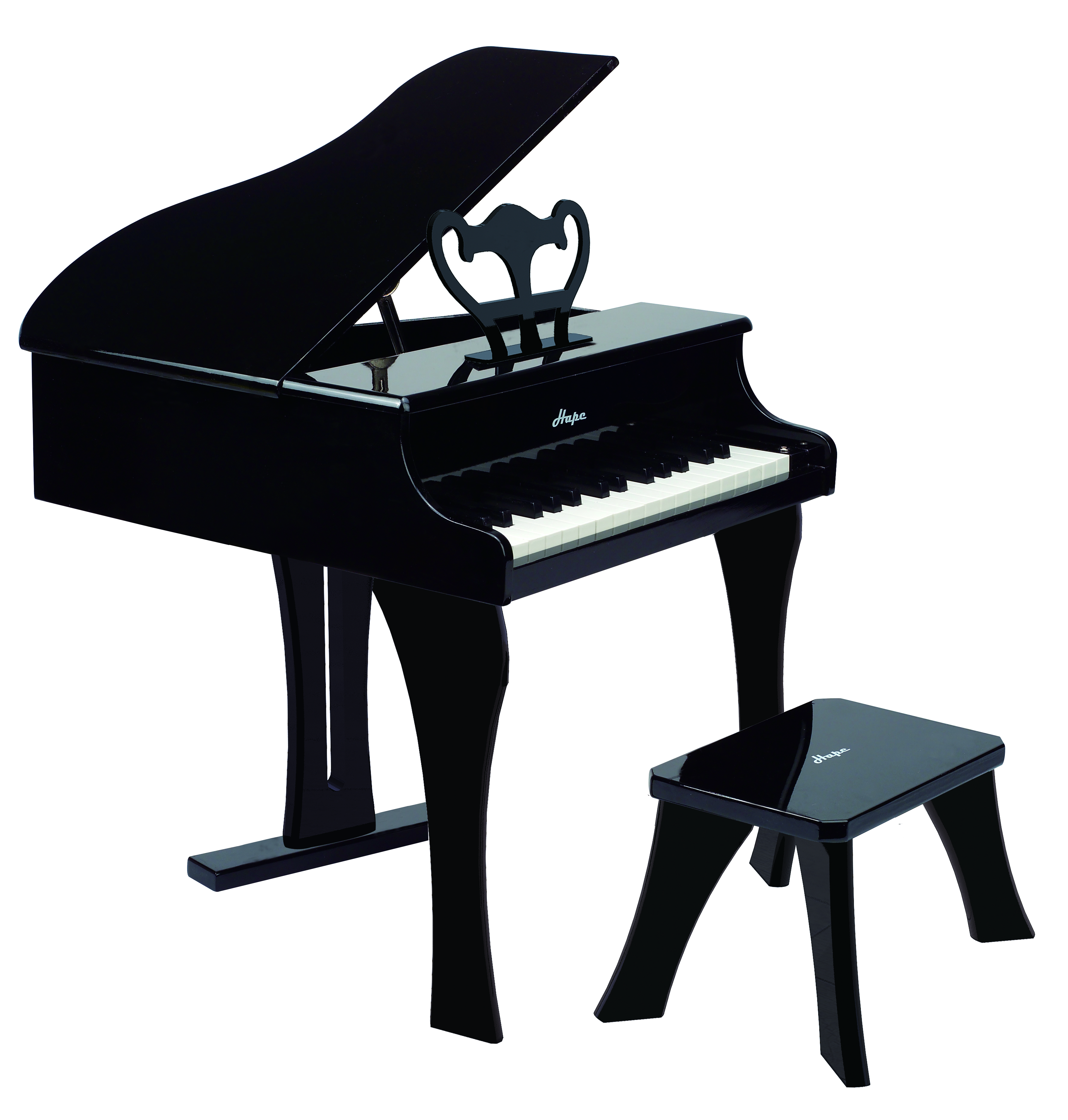 HAPE 30-KEY HAPPY WOODEN GRAND MUSICAL PIANO BLACK