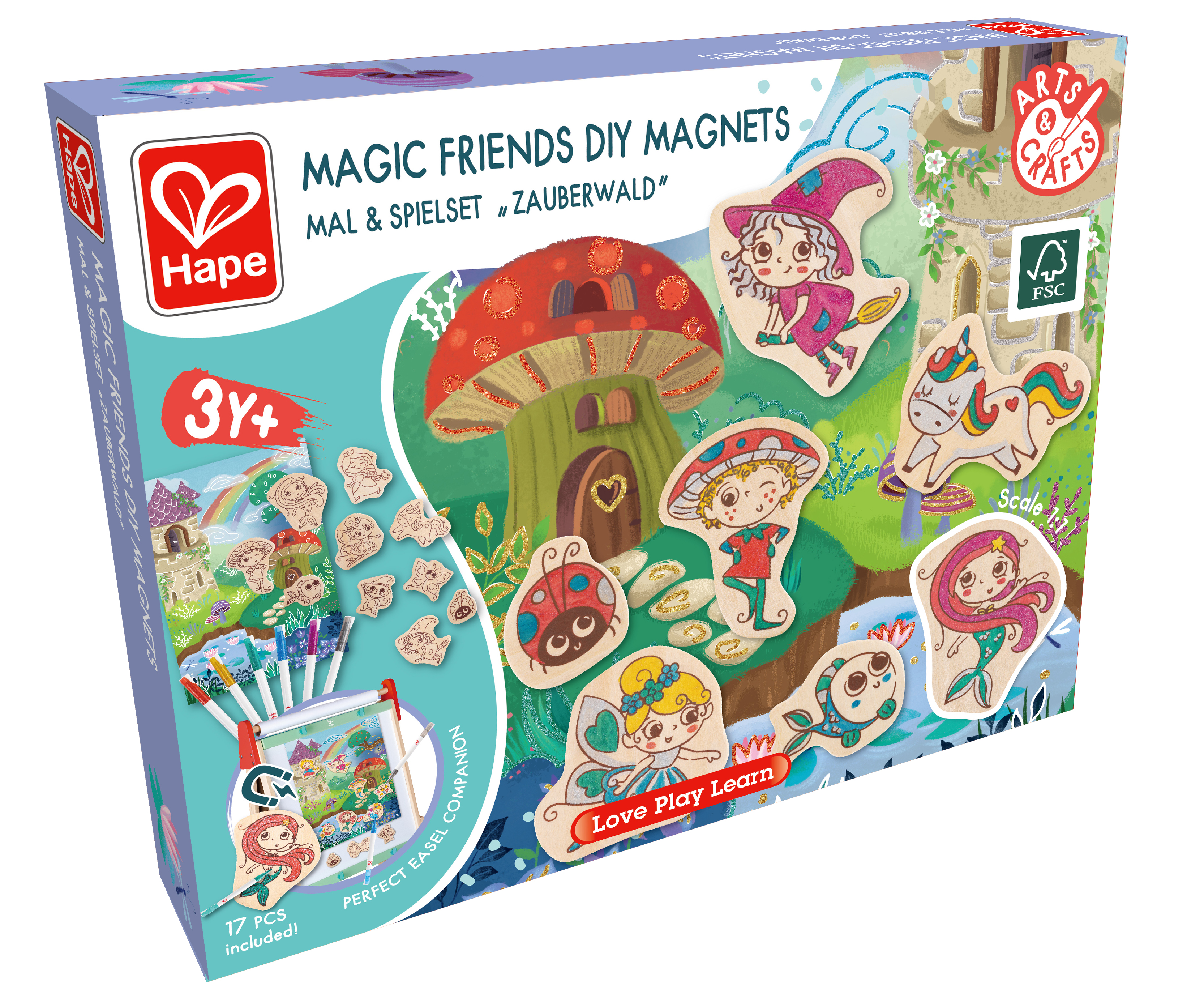 HAPE DIY MAGIC FRIENDS ART & CRAFT SET W/ WOODEN MAGNETS