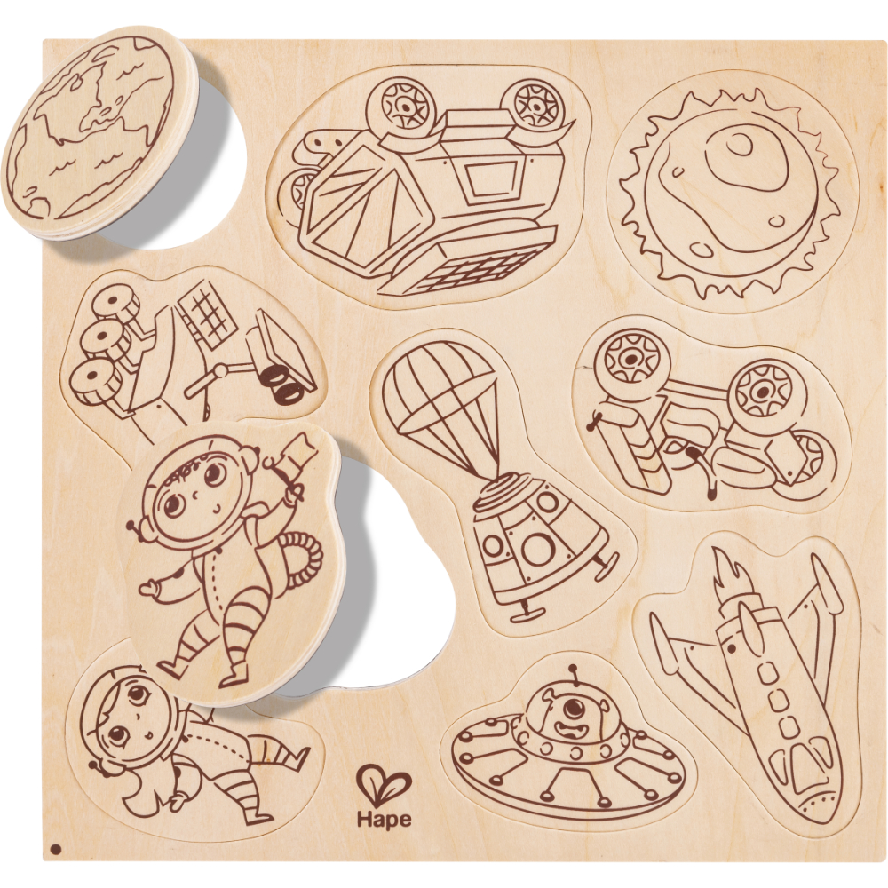 HAPE DIY MARS SPACE LIFE ART & CRAFT SET WITH WOODEN MAGNETS