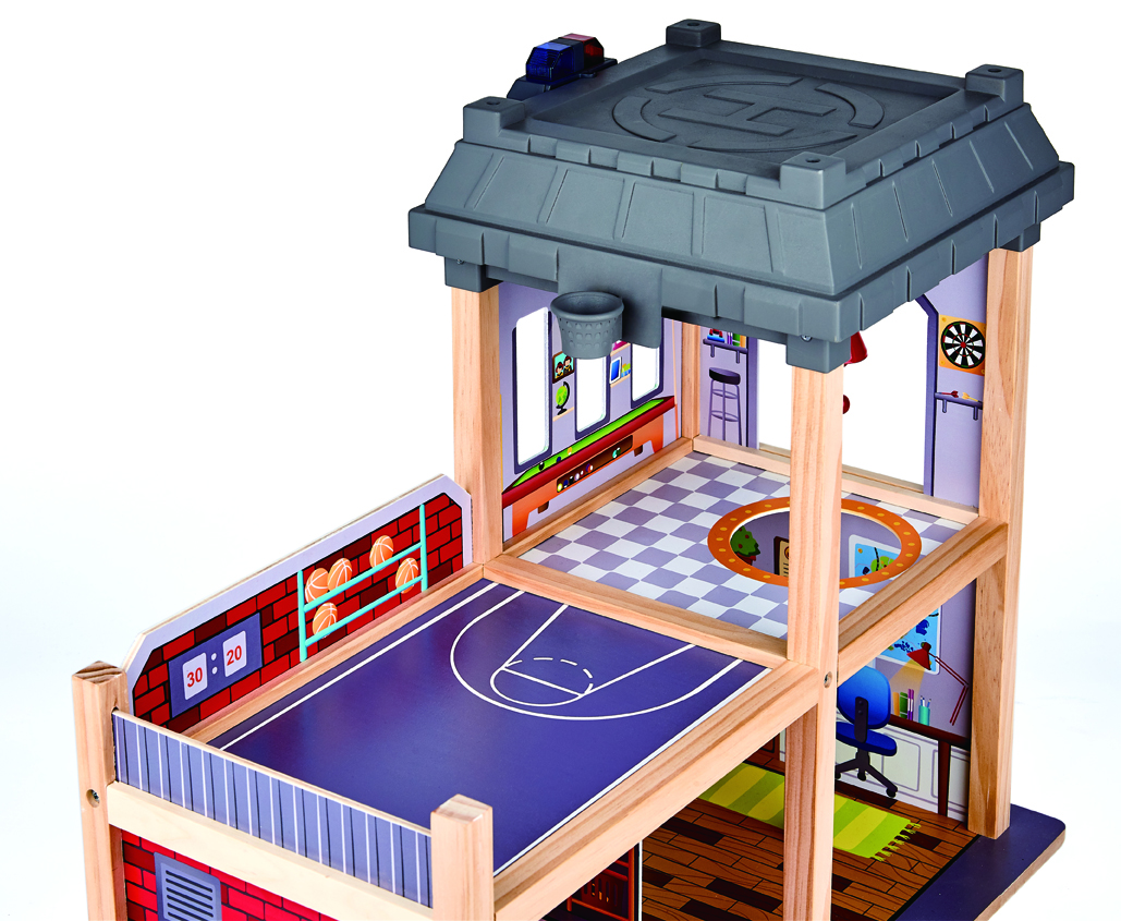 HAPE MULTI-LEVEL CITY FIRE STATION & FIRE ENGINE TOY