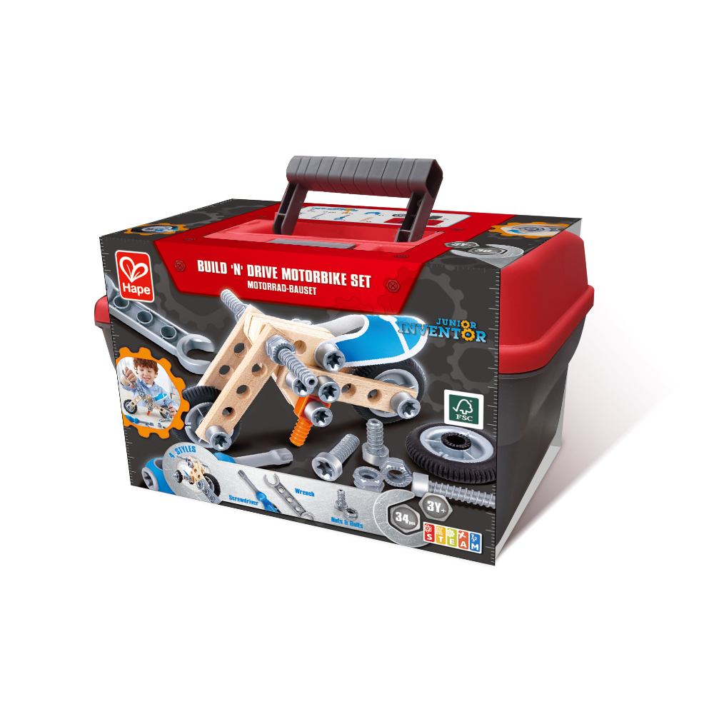 HAPE BUILD 'N' DRIVE MOTORBIKE SET