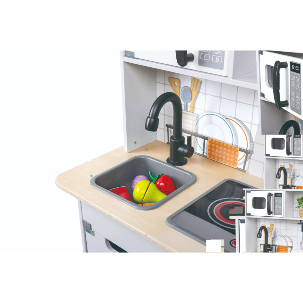 HAPE KITCHEN PLAYSET LIGHT AND SOUND WITH ACCESSORIES 5PCS