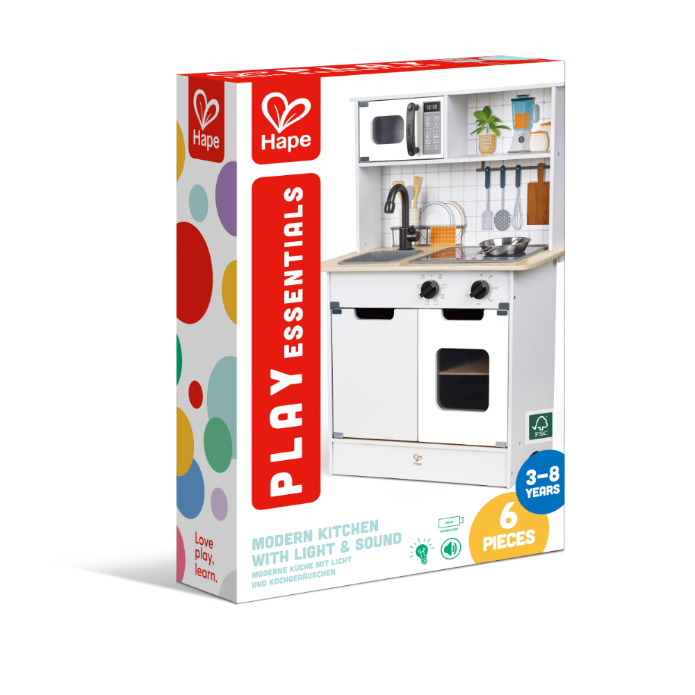 HAPE KITCHEN PLAYSET LIGHT AND SOUND WITH ACCESSORIES 5PCS
