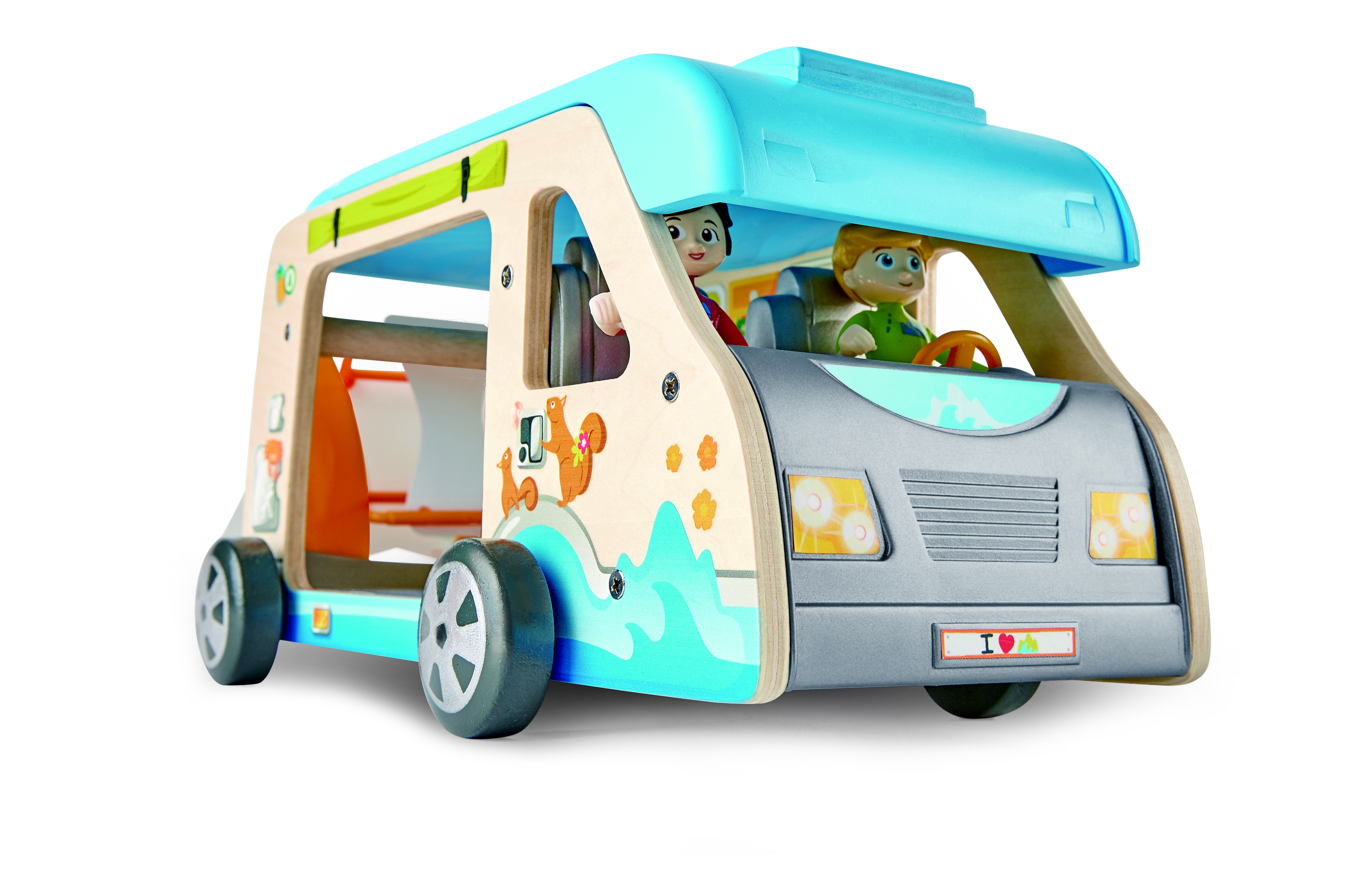 HAPE ADVENTURE WOODEN VAN PLAYSET - 23PCS