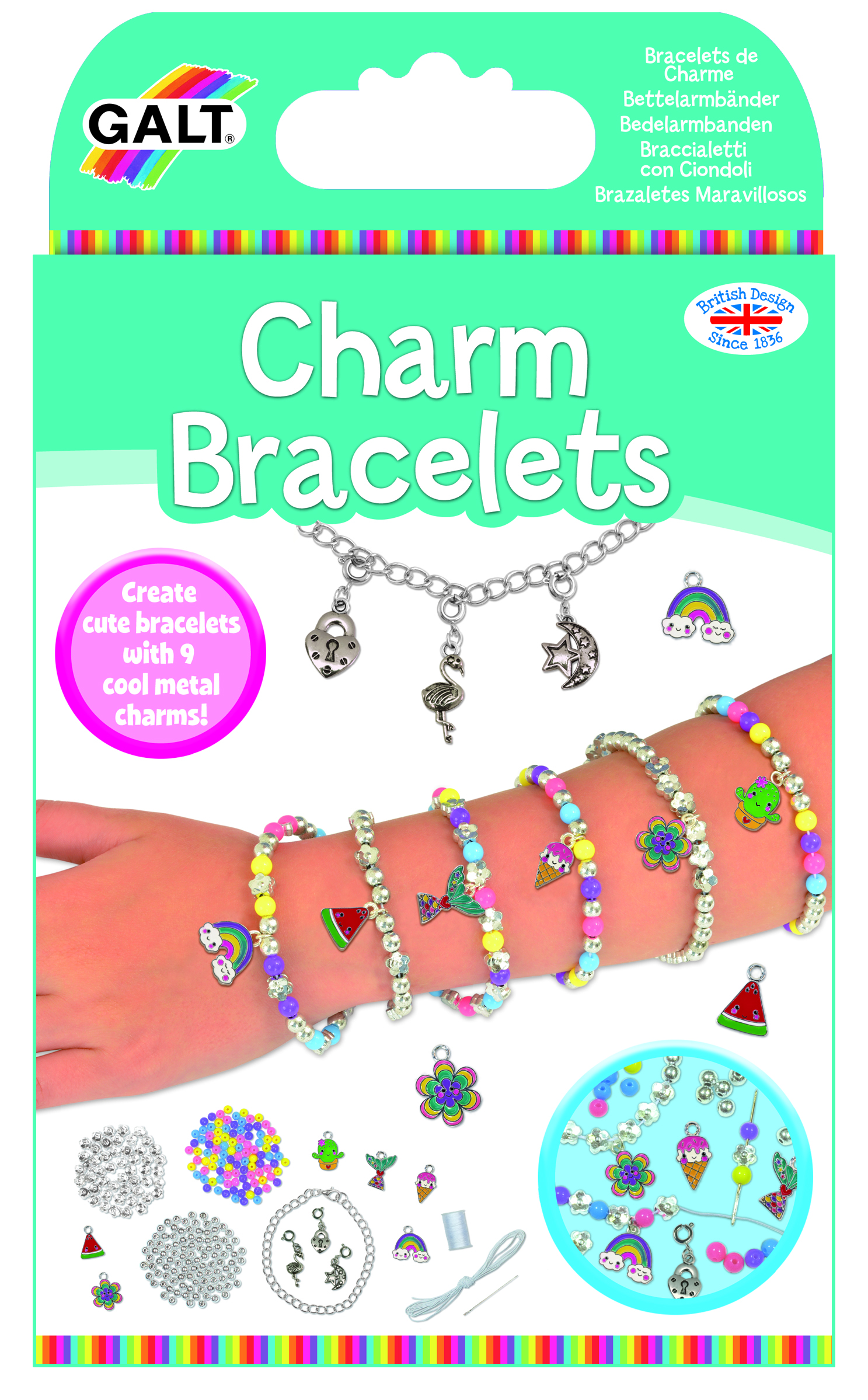 GALT TOYS - CHARM BRACELETS - MAKE 7 COOL BRACELETS WITH METAL CHARMS