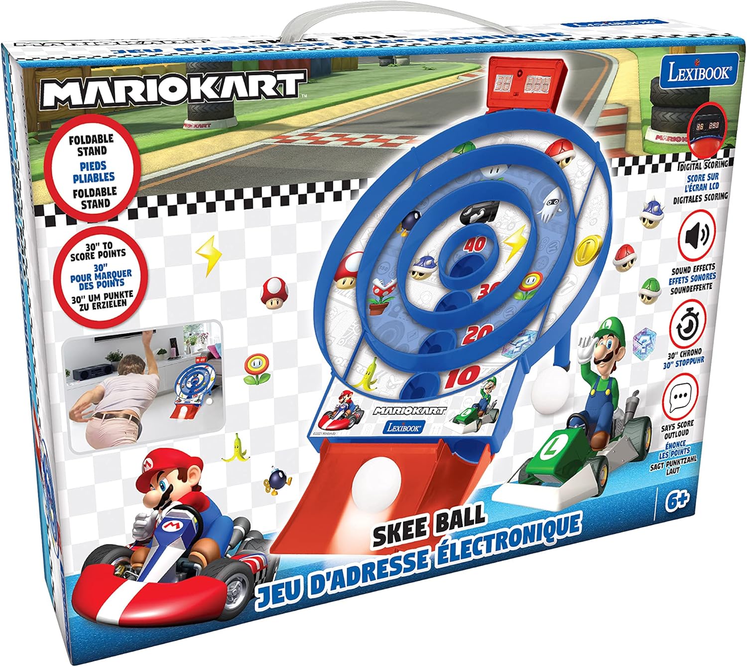 MARIO KART TARGET SHOOT ELECTRONIC GAME WITH LCD SCREEN N 2 BALLS