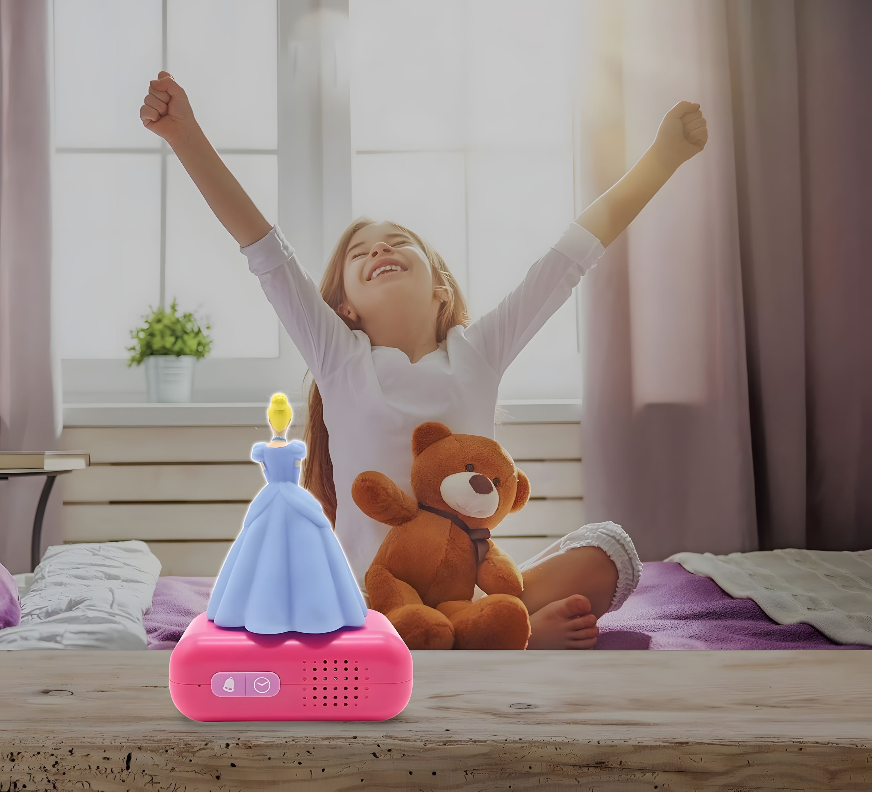 PRINCESSE ALARM CLOCK WITH NIGHT LIGHT 3D DESIGN