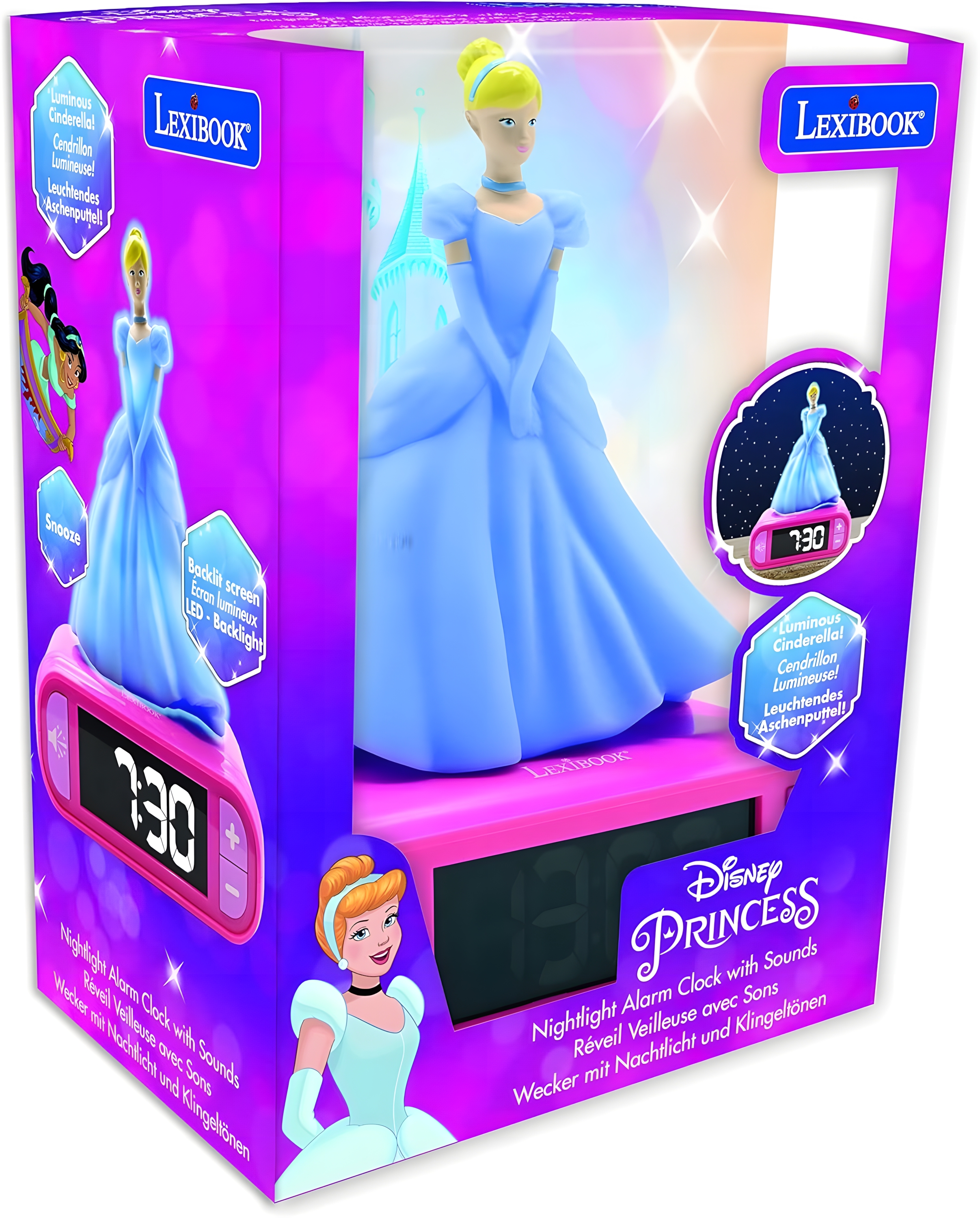 PRINCESSE ALARM CLOCK WITH NIGHT LIGHT 3D DESIGN