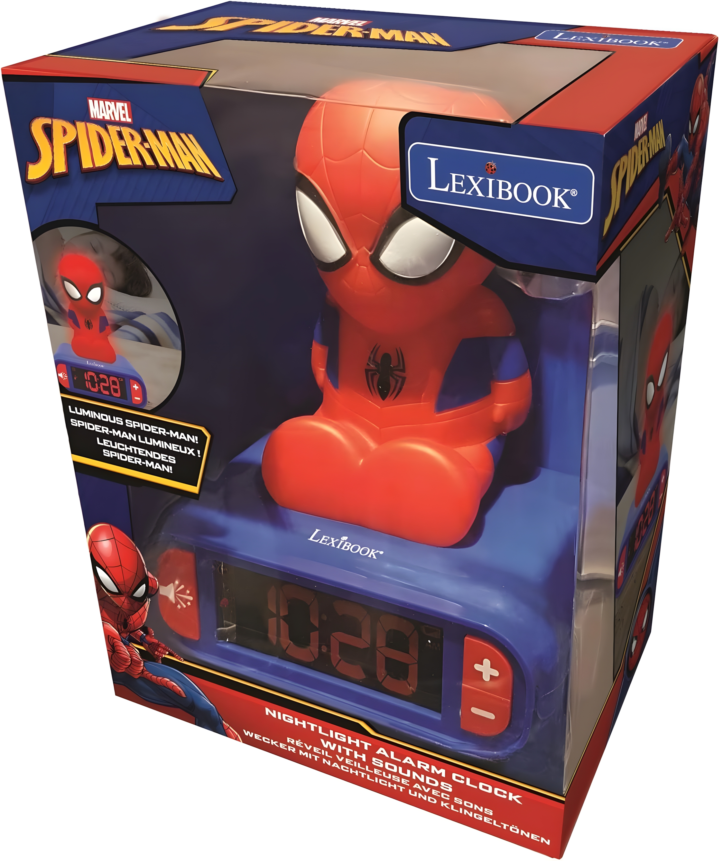 SPIDERMAN ALARM CLOCK WITH NIGHT LIGHT 3D DESIGN