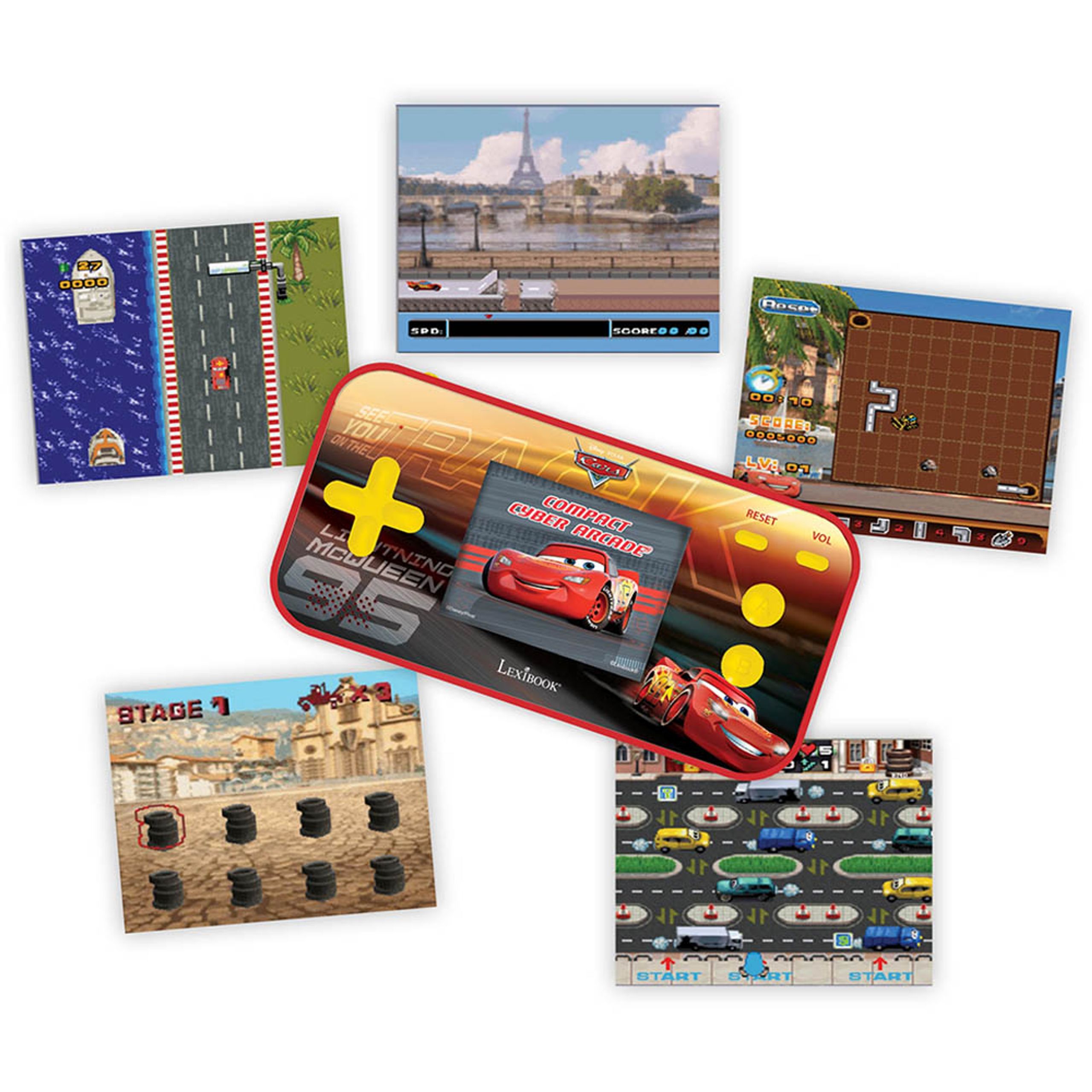 CARS HANDHELD CONSOLE COMPACT CYBER ARCADE 2.5 INCH 150 GAMES