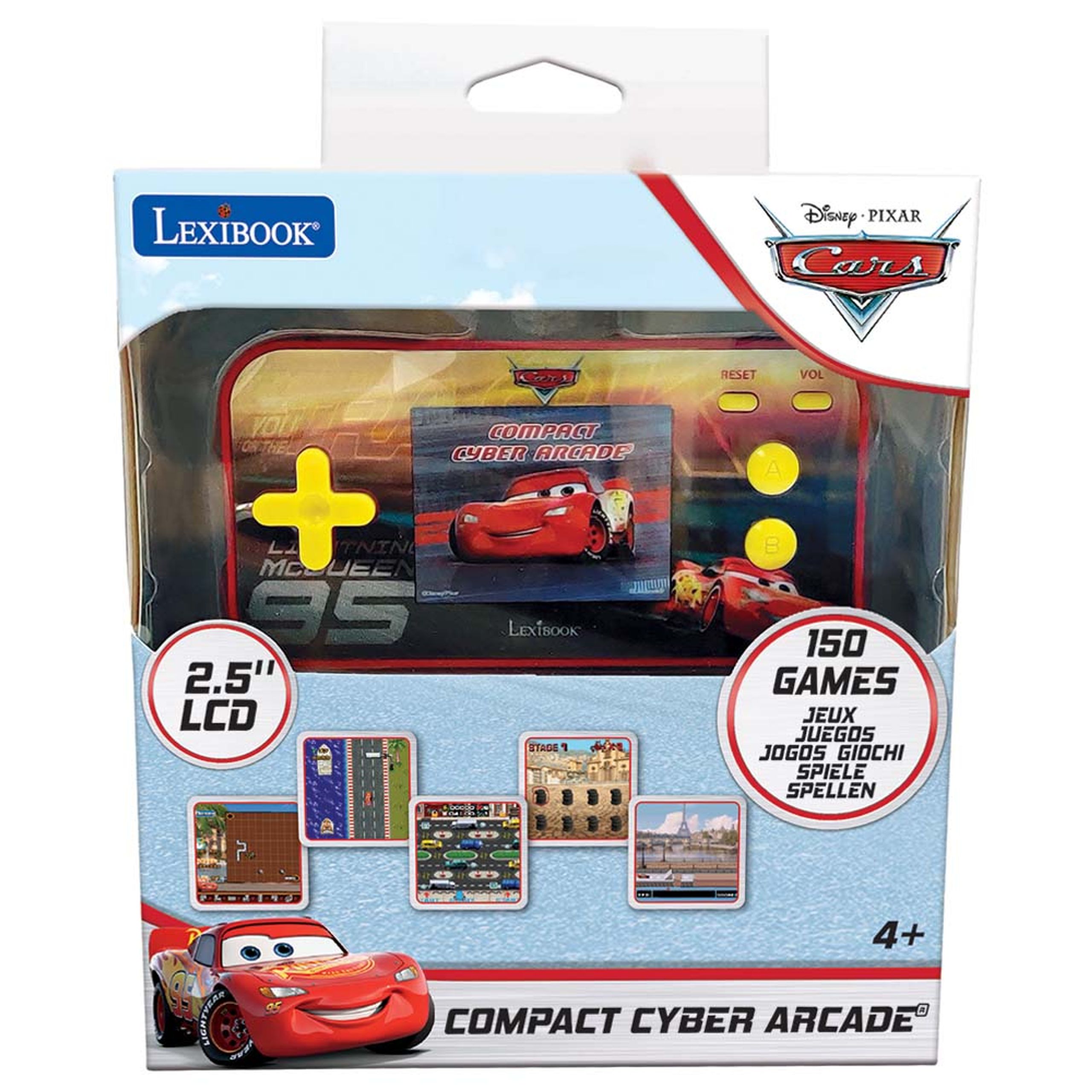 CARS HANDHELD CONSOLE COMPACT CYBER ARCADE 2.5 INCH 150 GAMES
