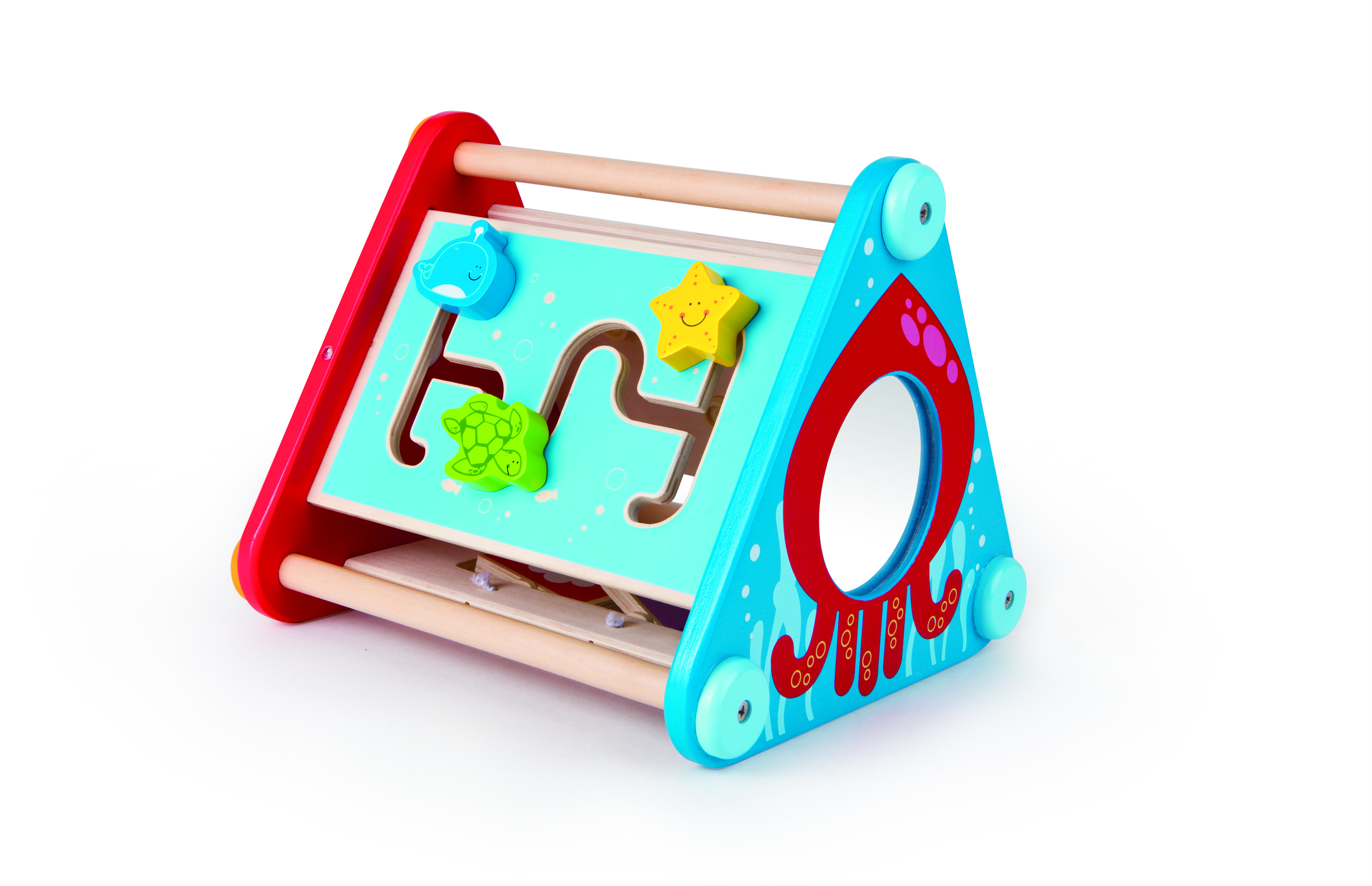 HAPE TAKE-ALONG 5 SIDED WOODEN SENSORY ACTIVITY BOX