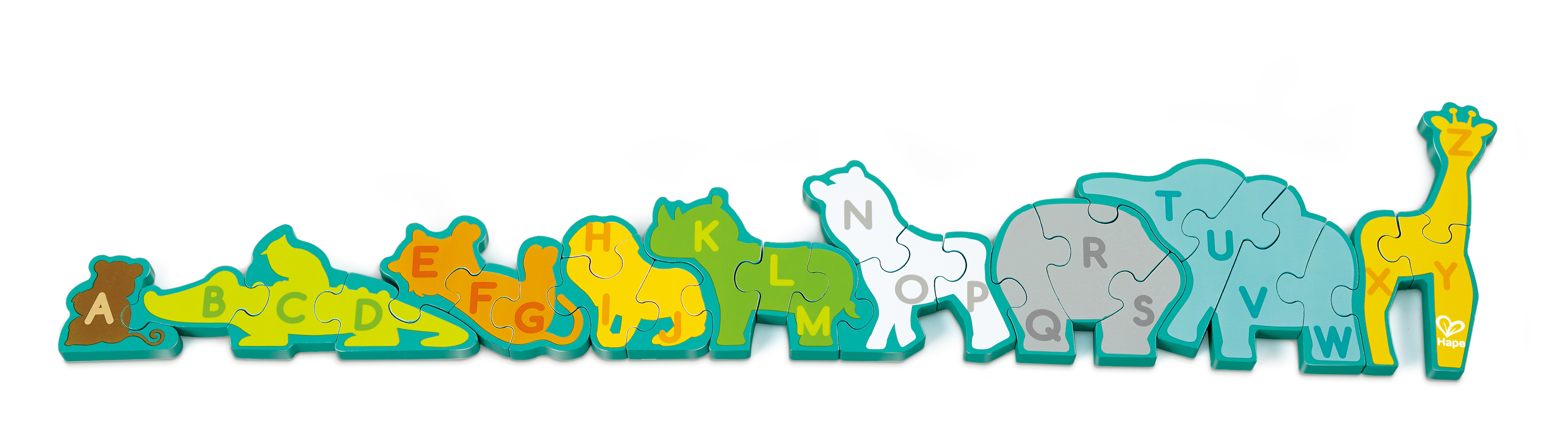 HAPE ALPHABET & ANIMAL PARADE WOODEN PUZZLE, 3Y+ MULTICOLOR