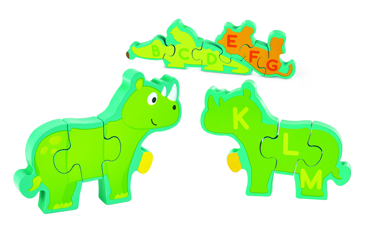 HAPE ALPHABET & ANIMAL PARADE WOODEN PUZZLE, 3Y+ MULTICOLOR