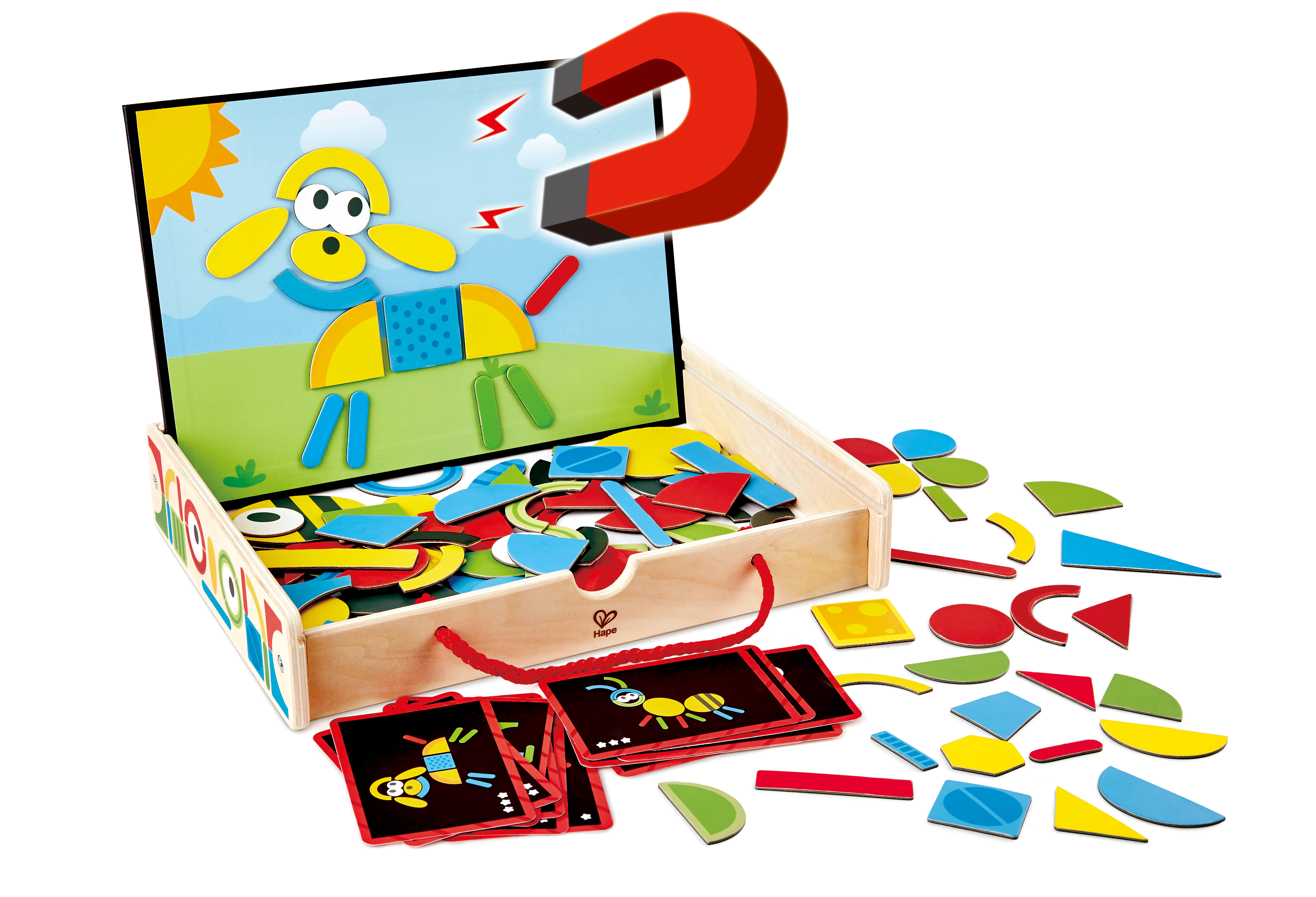 HAPE TWO-SIDED MAGNETIC ART BOX WOODEN PLAYSET - 91PCS