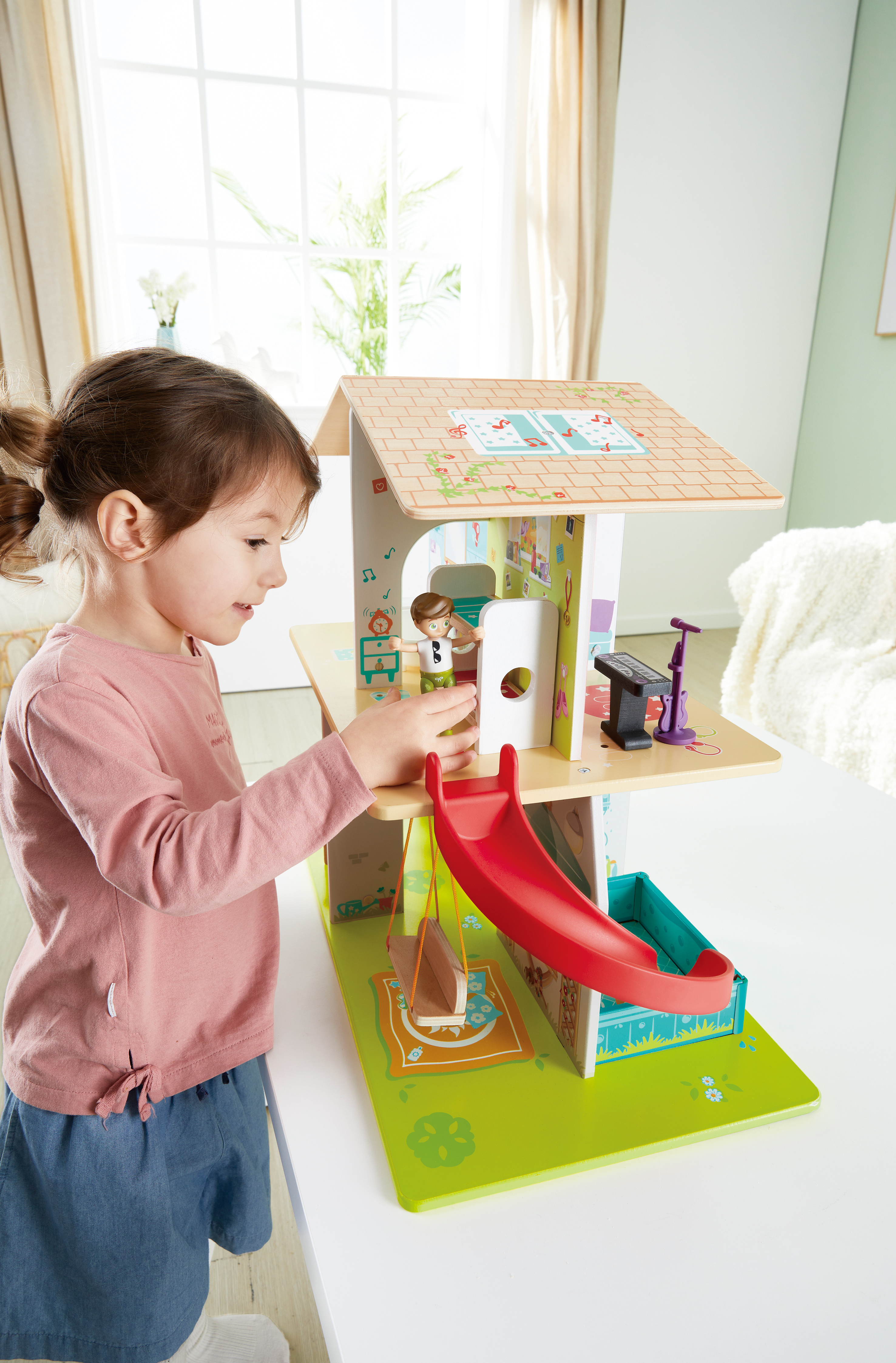 HAPE - ROCK & SLIDE WOODEN PLAYHOUSE WITH SOUND EFFECTS