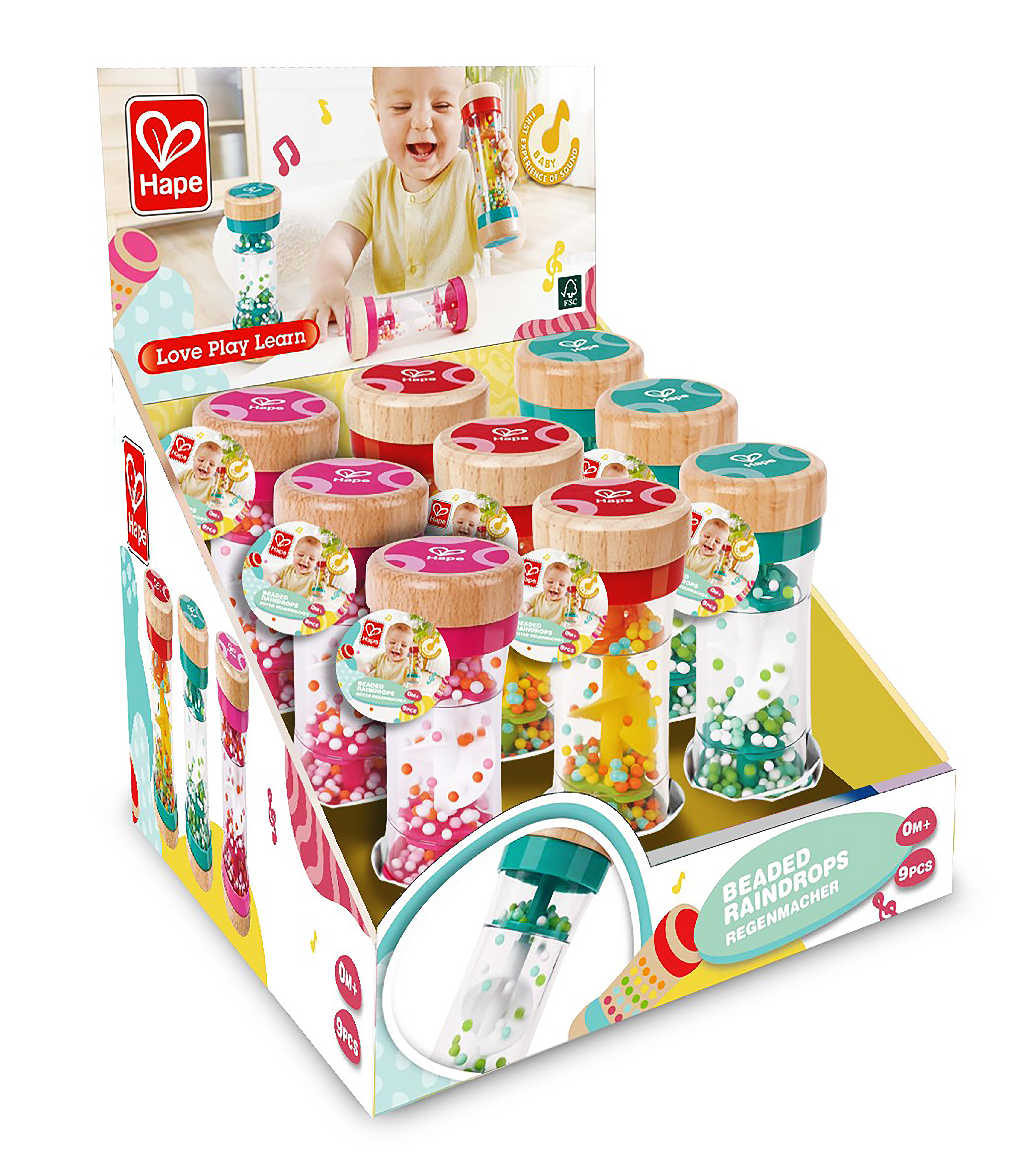HAPE BEADED RAINDROPS RAINMAKER, 0M+, PINK