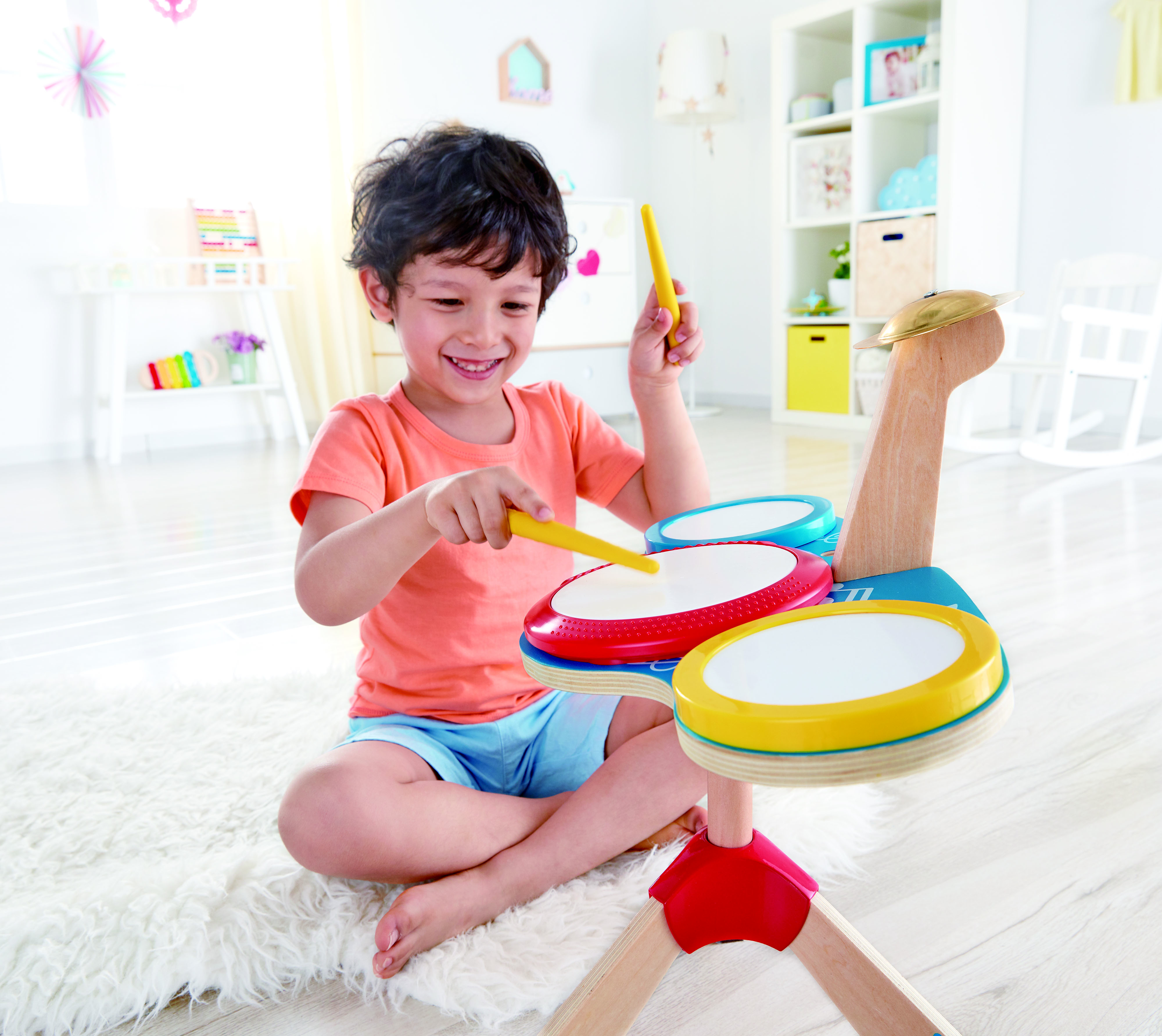 HAPE WOODEN DRUM & CYMBAL MUSICAL SET
