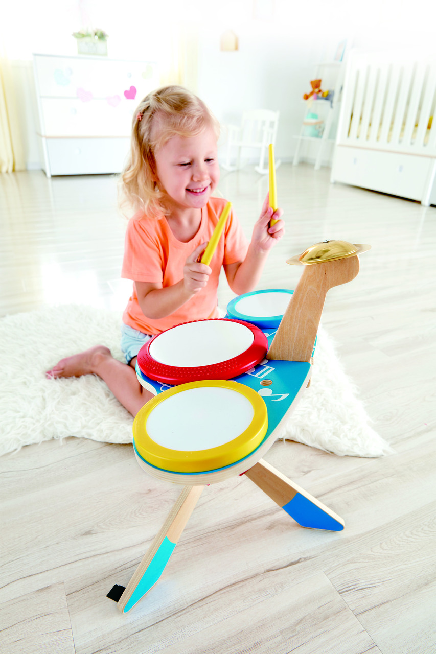 HAPE WOODEN DRUM & CYMBAL MUSICAL SET