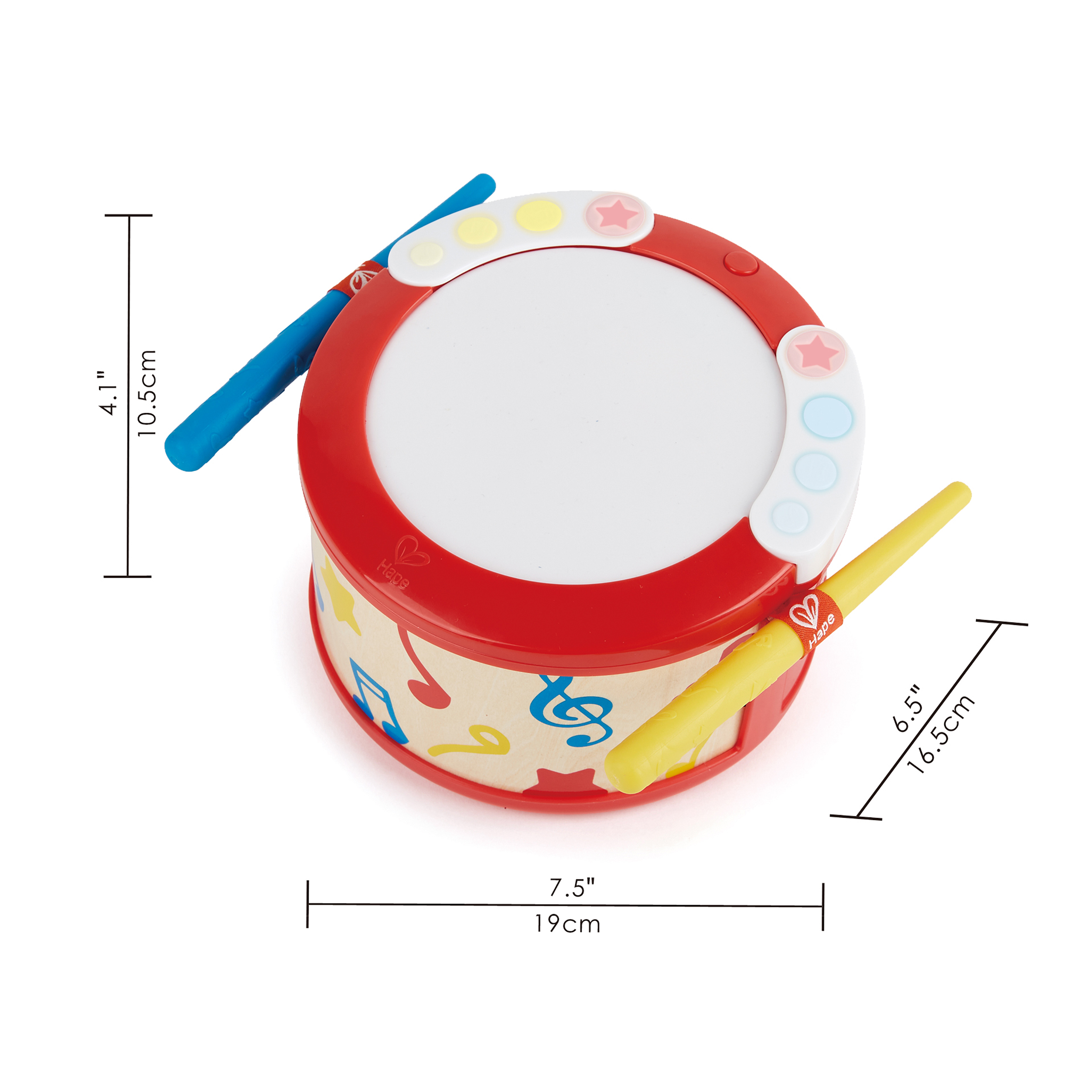 HAPE LEARN WITH LIGHTS MUSICAL INSTRUMENT DRUM SET - 3PCS