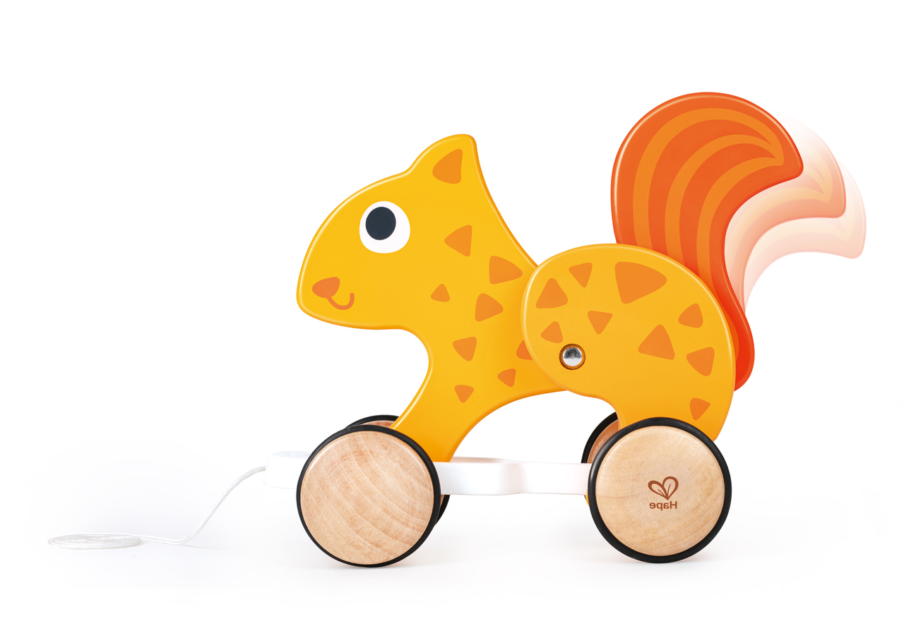 HAPE PUSH AND PULL SQUIRREL WOODEN PULL ALONG TOY