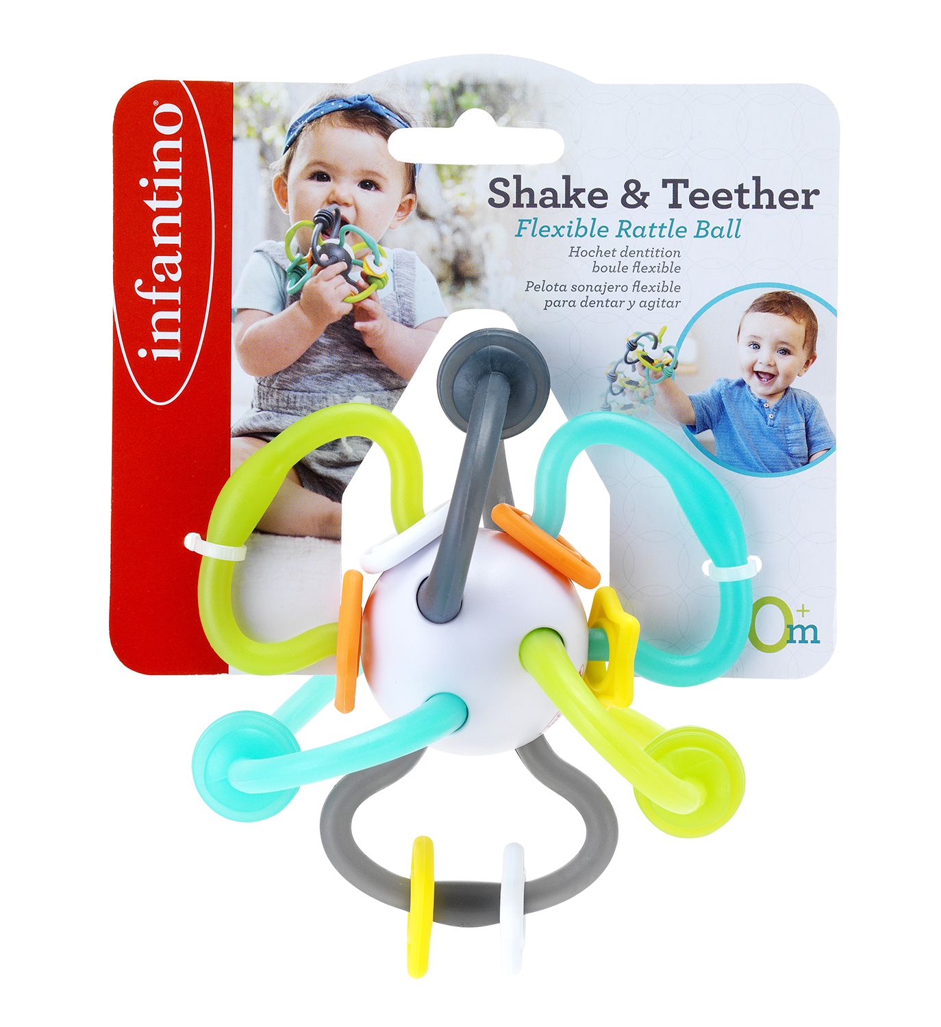 INFANTINO SHAKE & TEETHE FLEXIBLE RATTLE BALL