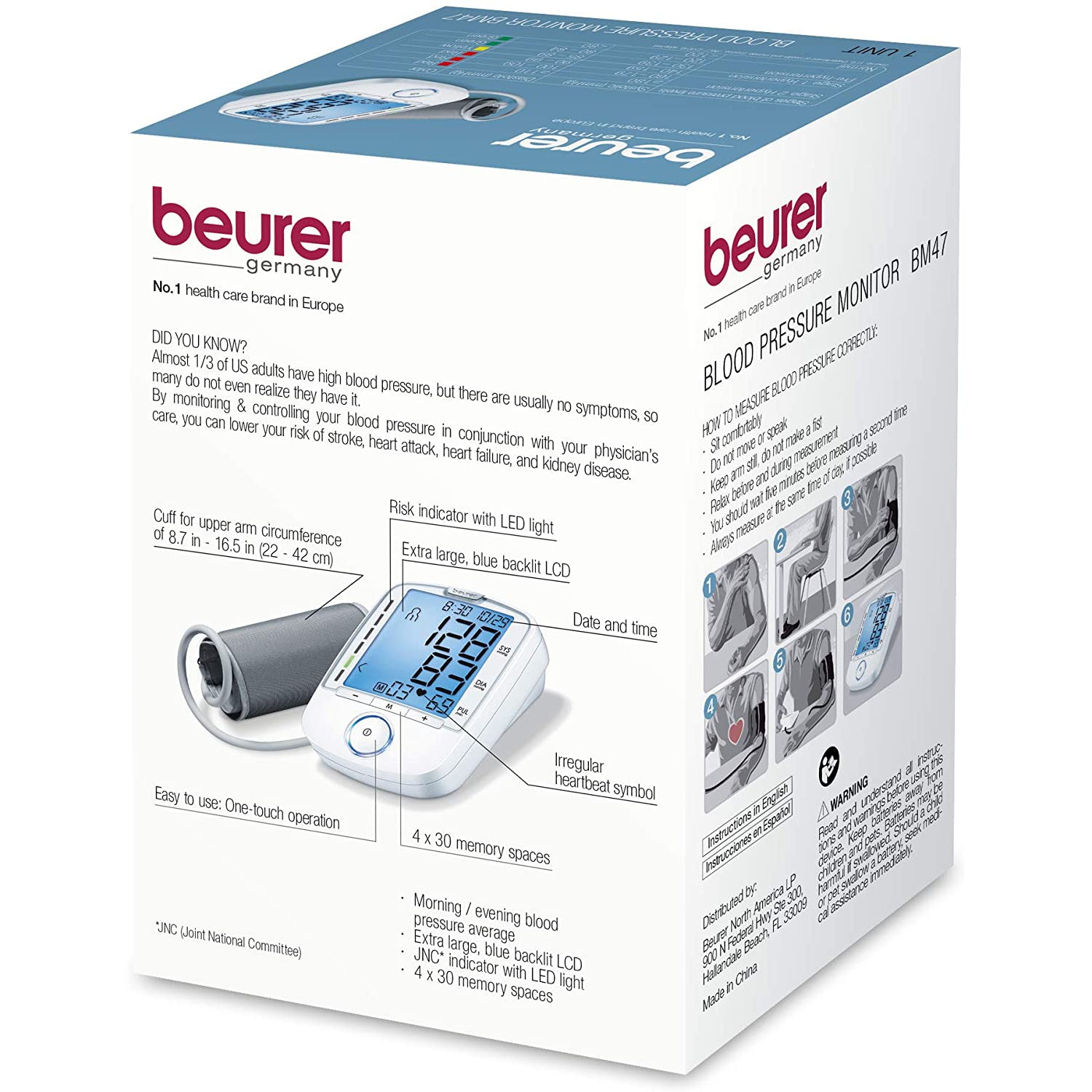 Beurer Smart Upper Arm Blood Pressure Monitor, BM54, Beurer North America