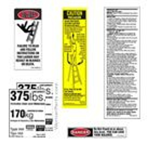 375 lb. Aluminum Twin Stepladder/Stockr's Ladder Safety Labels