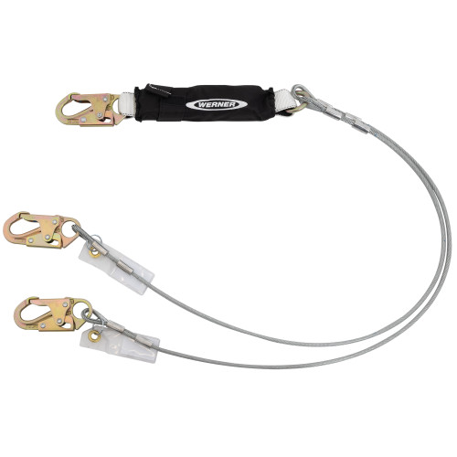 C461120LE DeCoil Twinleg Leading Edge Lanyard (Cable, Snaphooks) - 6 Ft by Werner