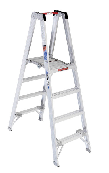 Werner PT370 // ALuminum Twin-Platform STOCKR'S Ladder / 300 lb. Rating