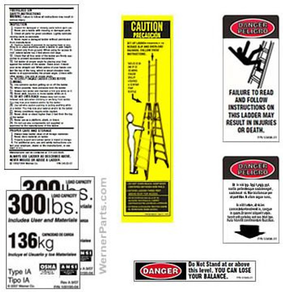 300 lb. Trestle Ladder Safety Labels