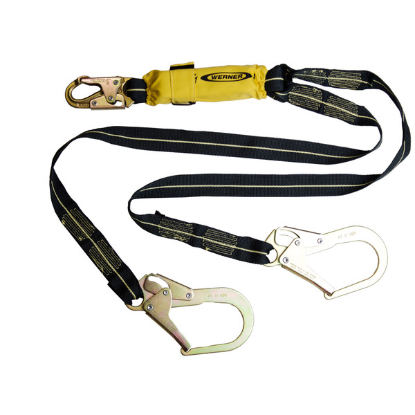 C911200 SoftCoil Arc Flash Twinleg Lanyard (Snaphook, Rebar Hooks) - 6' by Werner