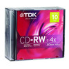 CD-RW80M10 - TDK 4x CD-RW Media - 700MB - 10 Pack