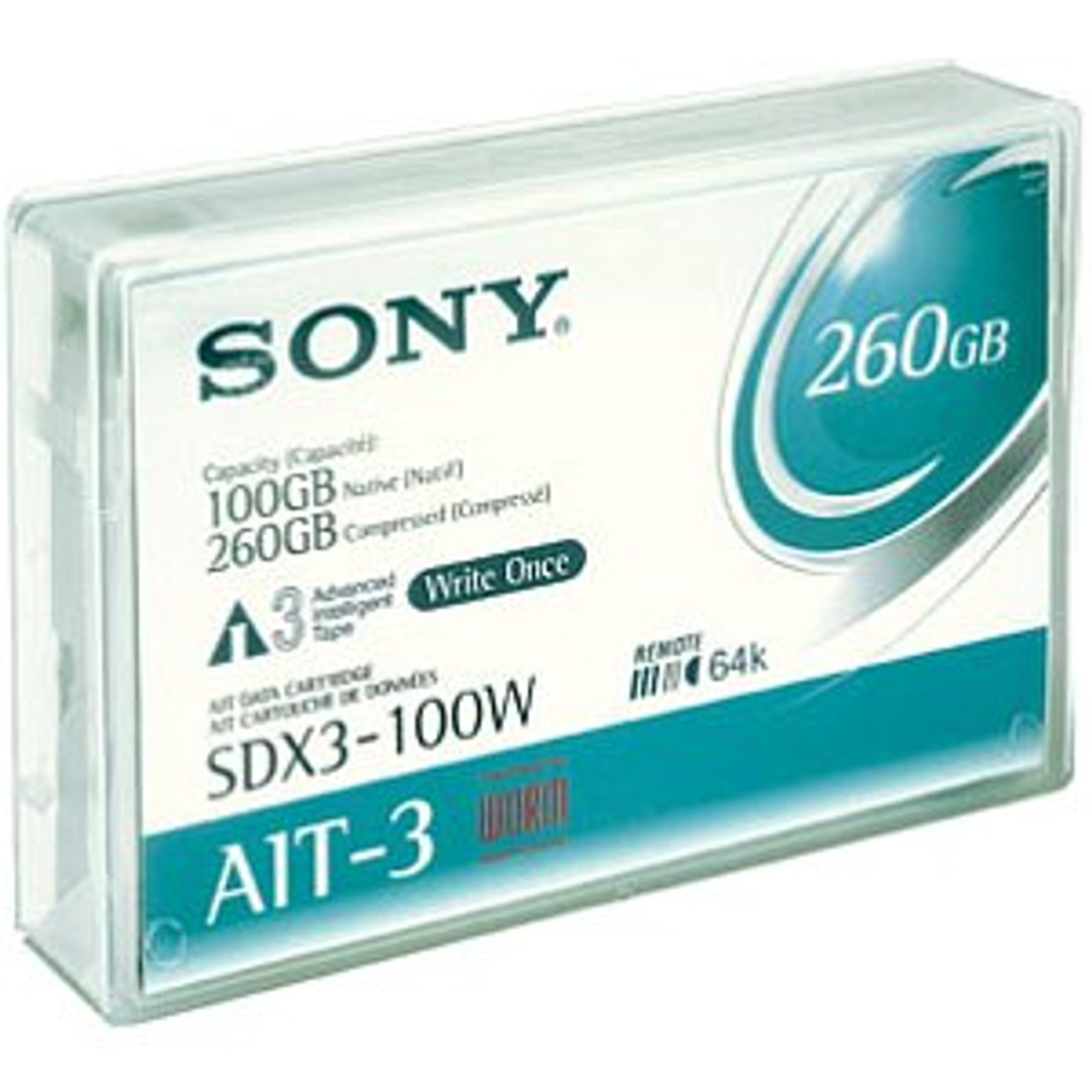 SDX3100WAN - Sony AIT-3 WORM Tape Cartridge - AIT AIT-3 - 100GB (Native) / 260GB (Compressed)