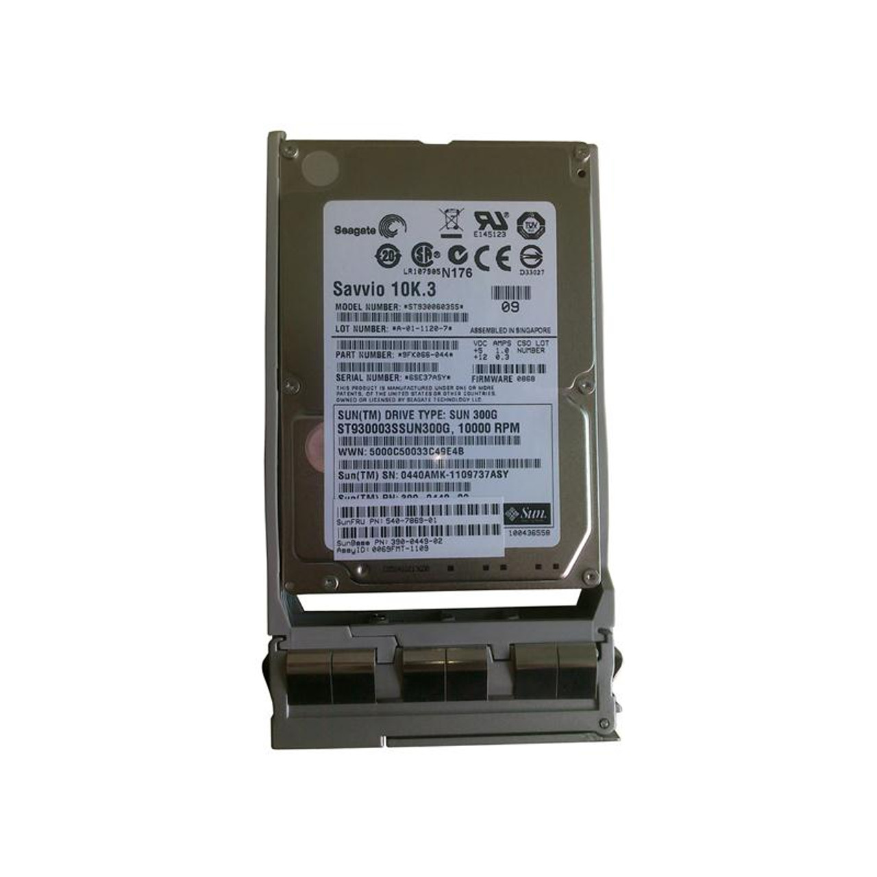 ST930003SSUN300G - Sun 300GB 10000RPM SAS 6GB/s Hot-Pluggable 16MB Cache 2.5-inch Hard Drive