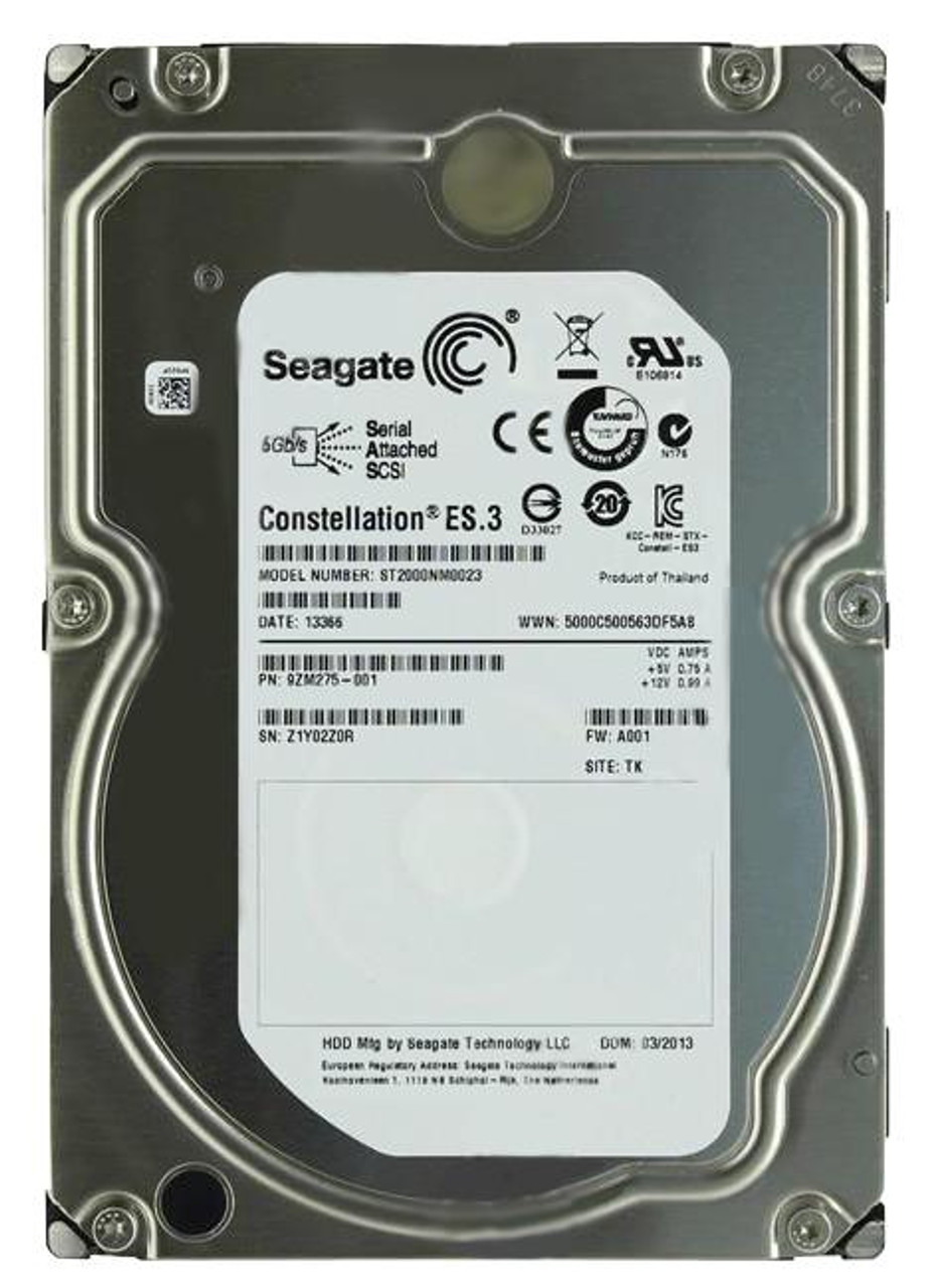 9ZM275-001 - Seagate CONSTELLATION ES.3 2TB 7200RPM SAS 6GB/s 128MB Cache 3.5-inch Internal Hard Drive